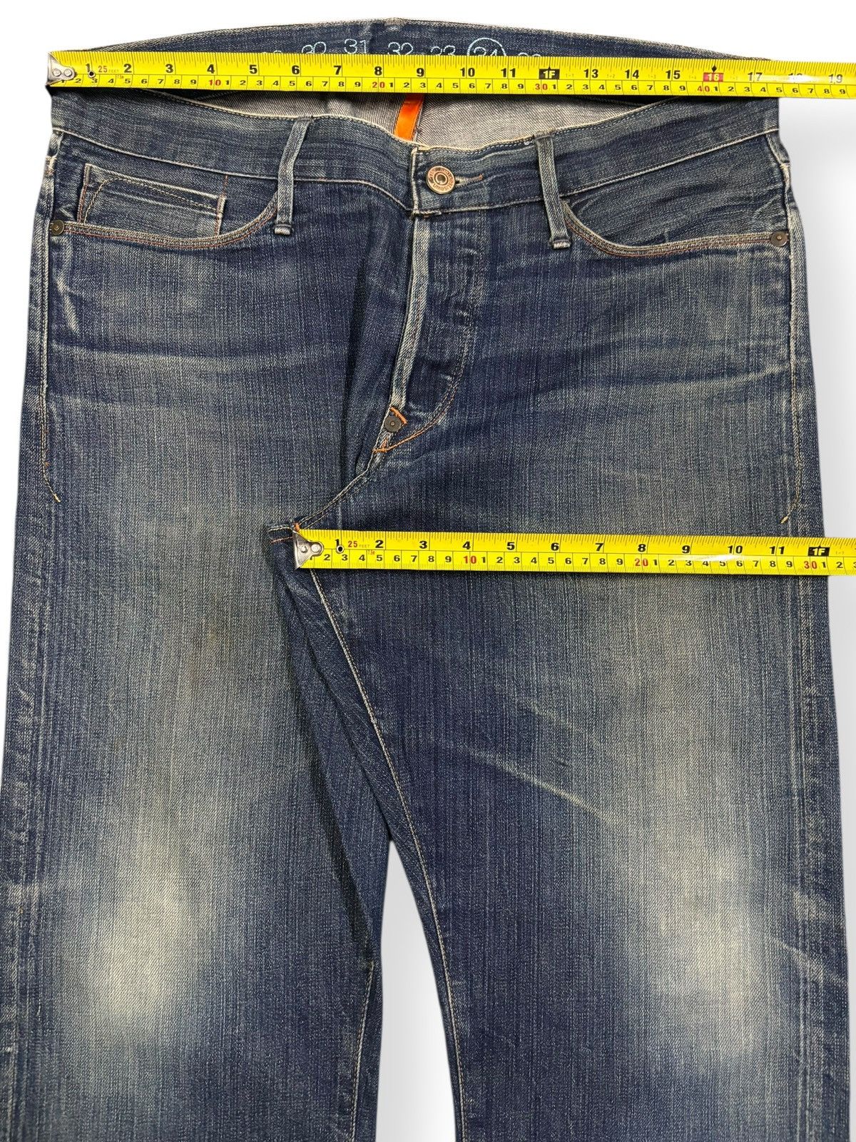 Earnest Sewn Vintage 2000s Earnest Sewn Half Selvedge Distressed Jeans Size US 35 - 16 Thumbnail