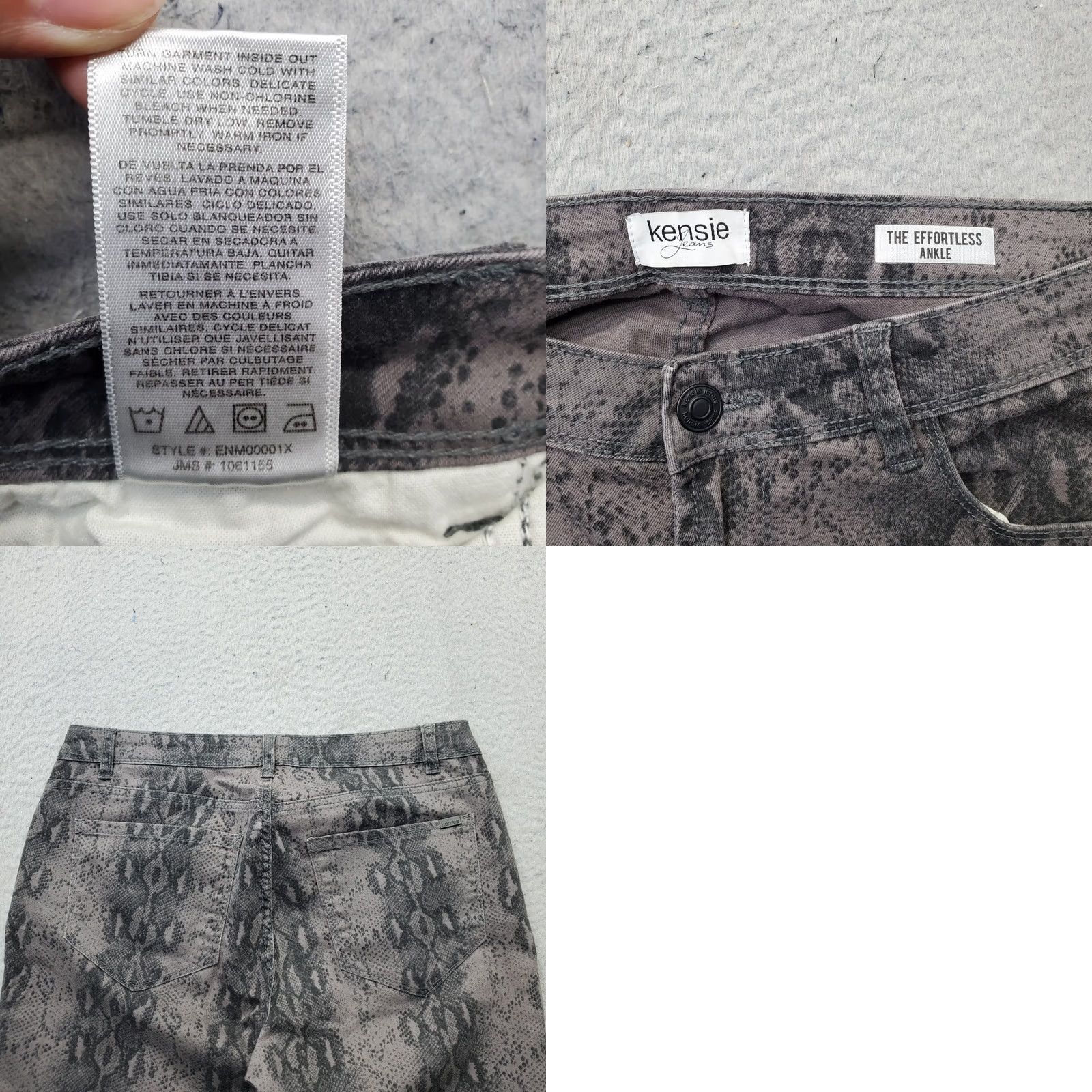 Vintage Kensie The Effortless Ankle Jeans Womens 8 Skimpy Snakeskin Printed Skinny Leg Multi Denim Cotton Jeans Size 30" / US 8 / IT 44 - 8 Thumbnail