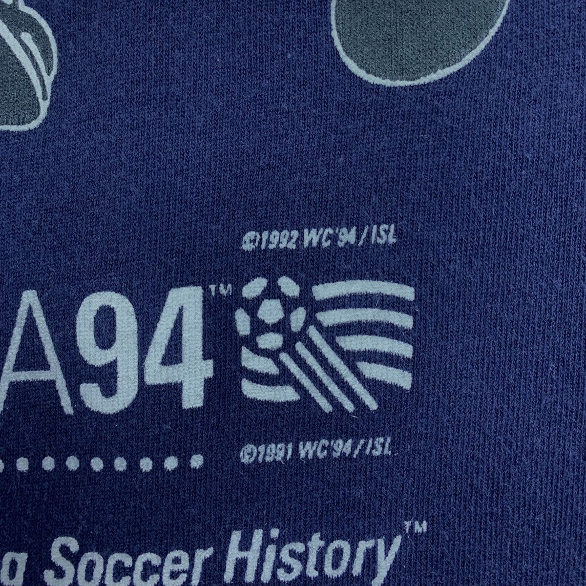 Vintage Vintage 90s WORLD CUP USA 94 big printed navy colour tee Size US M / EU 48-50 / 2 - 6 Thumbnail