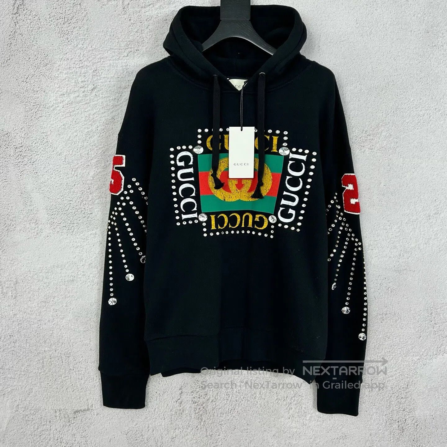 Gucci Guicci Square retro logo hoodie with water diamonds and a Size US M / EU 48-50 / 2 - 1 Thumbnail