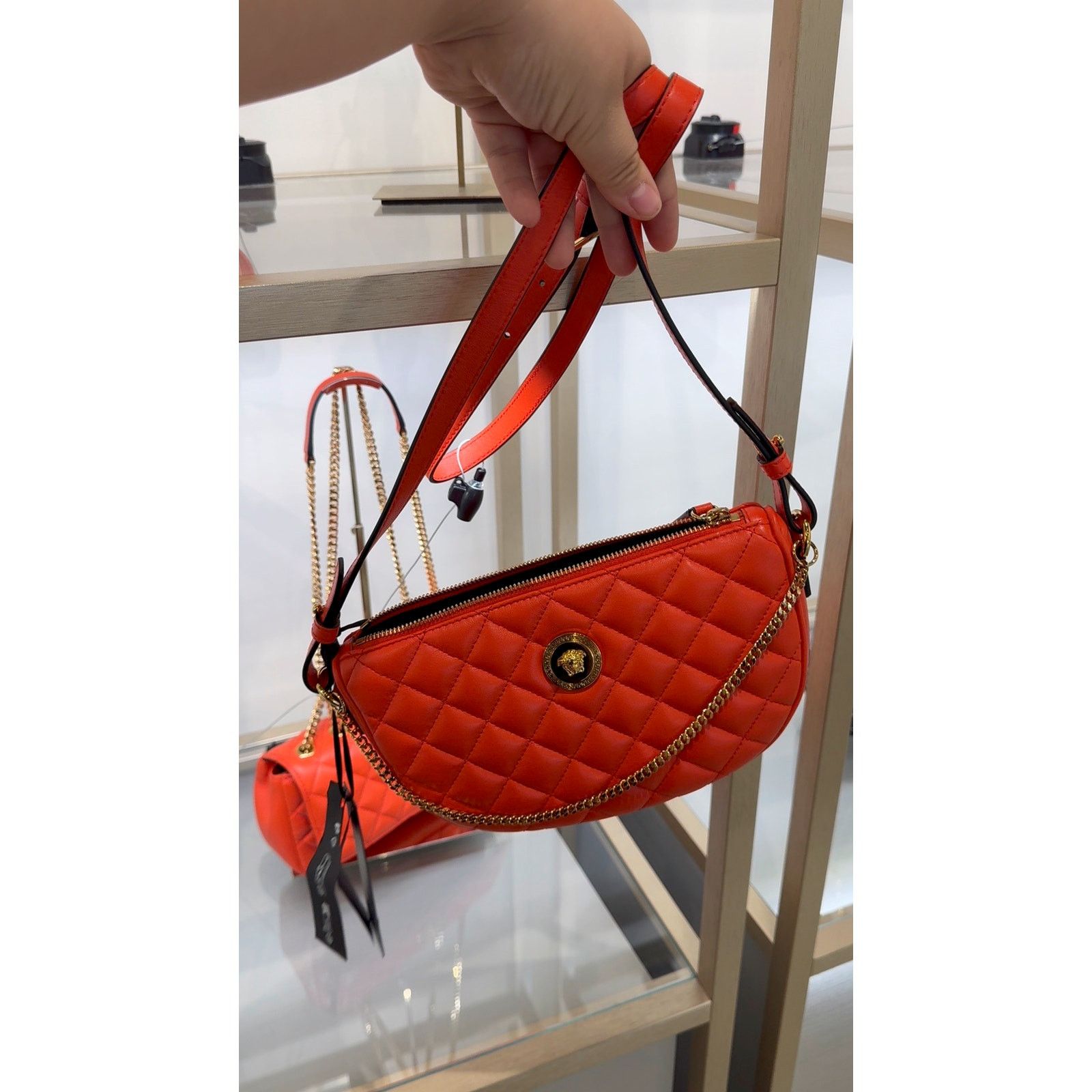 Versace versace lamb skin quilted gold medusa coral crossbody bag Size ONE SIZE - 2 Thumbnail