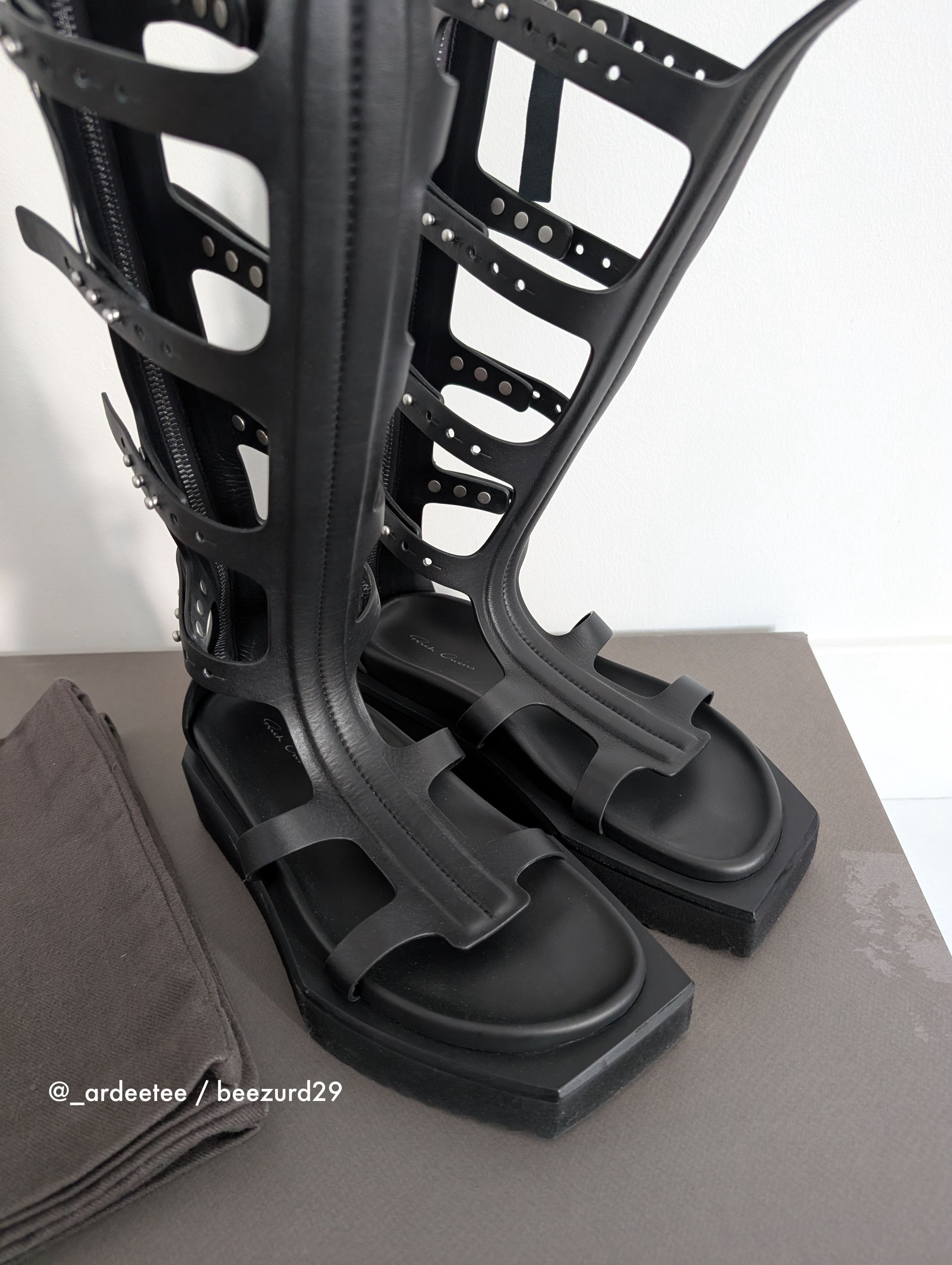 Rick Owens 💥TURBO CYCLOPS SPARTAN HIGH GLADIATOR SANDALS $3300 Size US 8 / EU 41 - 3 Thumbnail