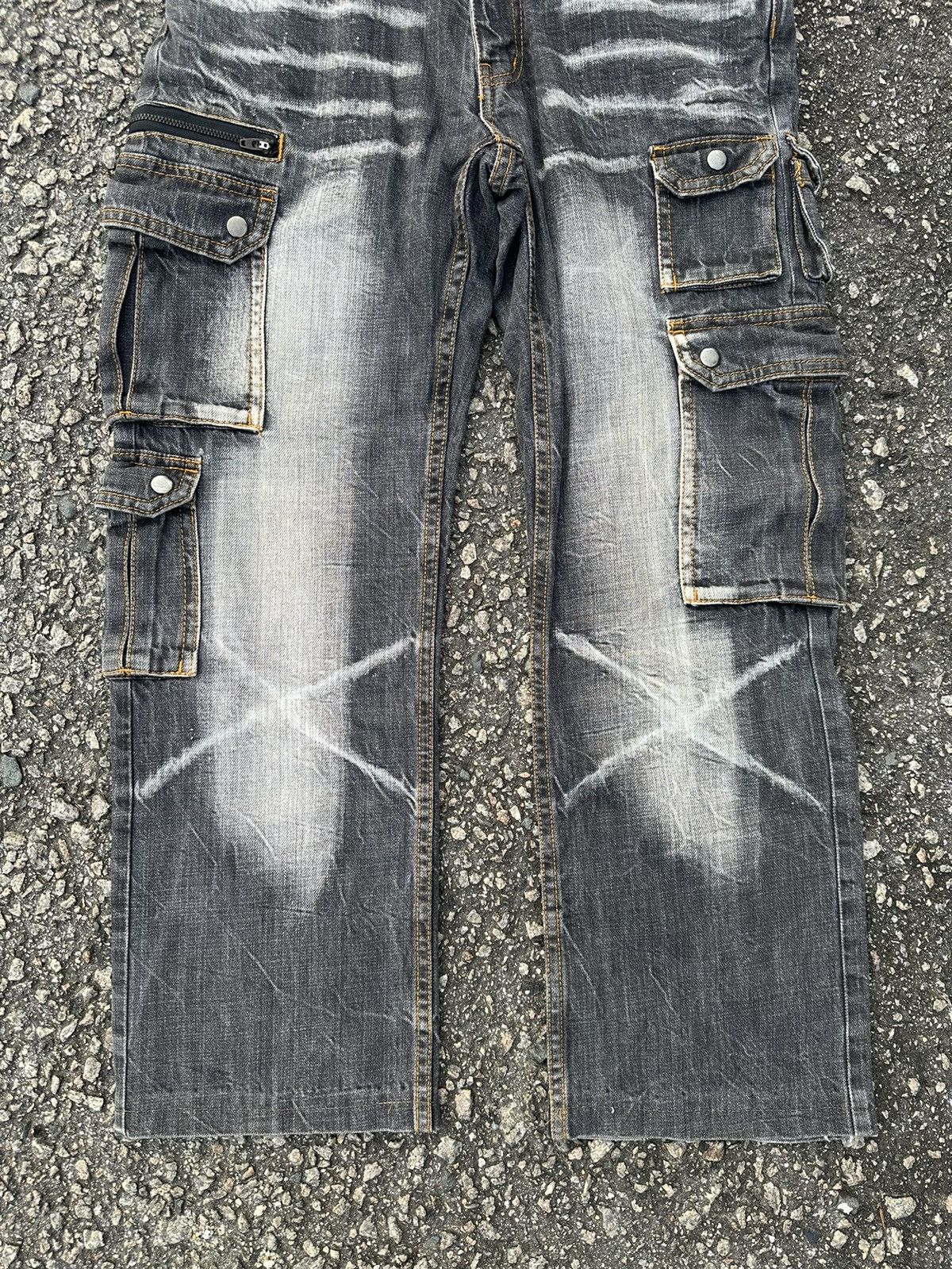 If Six Was Nine DENIM CARGO PANTS VOMANIE FADED VINTAGE Size US 30 / EU 46 - 5 Thumbnail