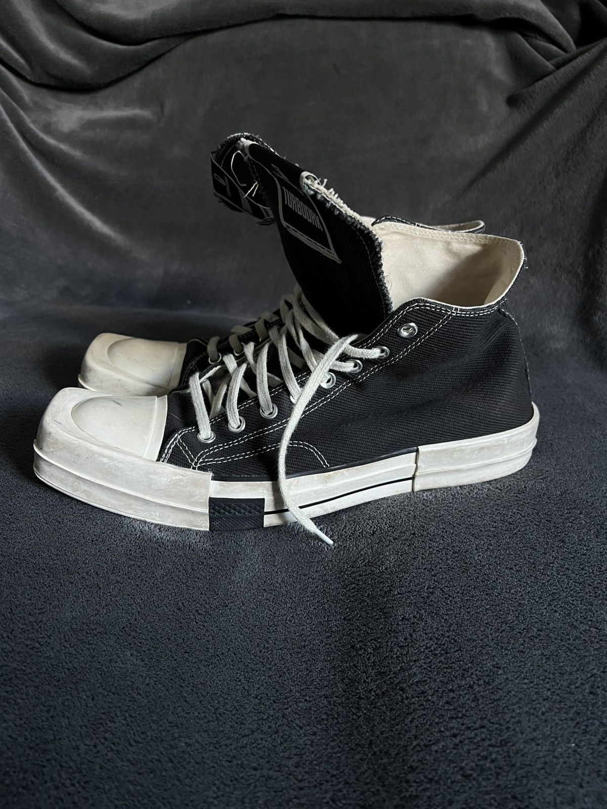 Rick Owens Drkshdw Rick Owens DRKSHDW x Converse TURBODRK Chuck 70 Hi Size US 13 / EU 46 - 4 Thumbnail
