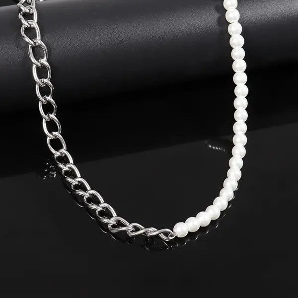 VIBE Imitation Pearl Chain Men Necklace Size ONE SIZE - 3 Thumbnail