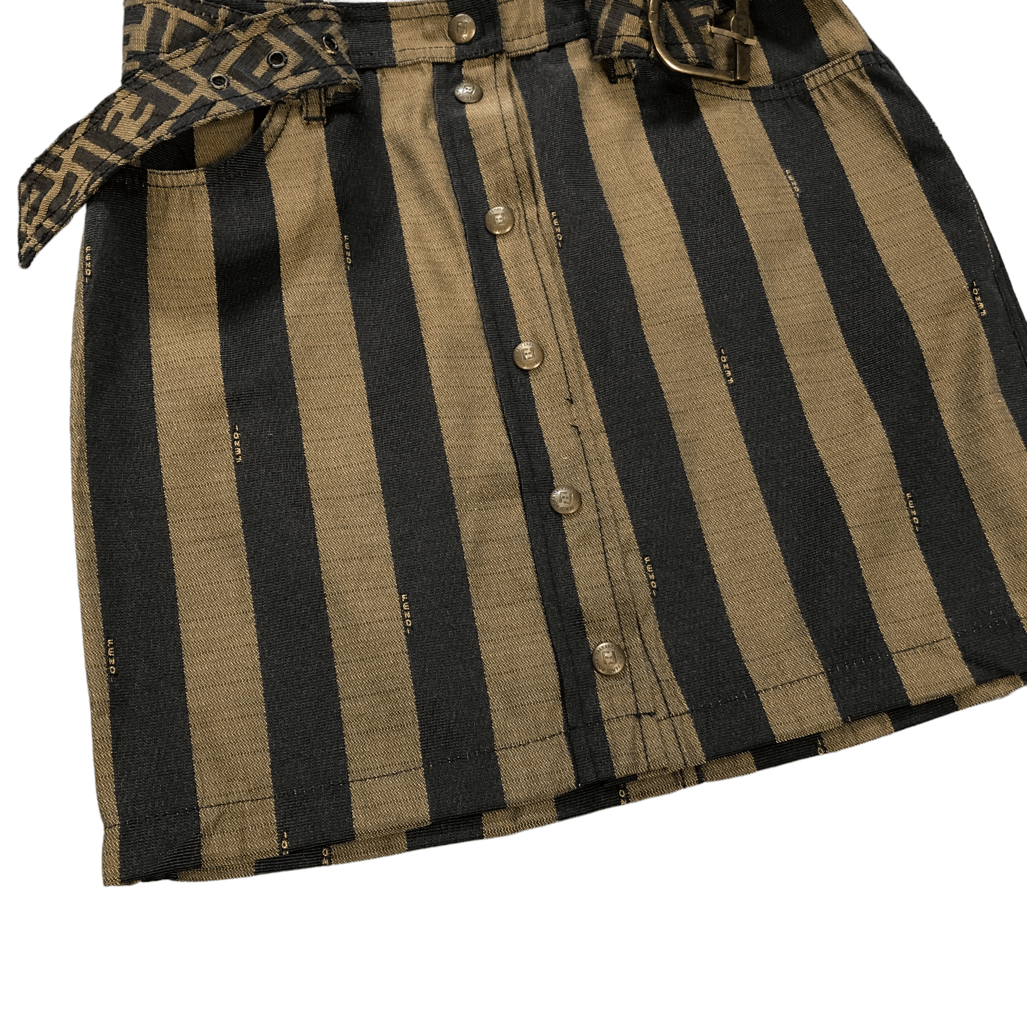 Fendi FENDI JEANS BELTED MONOGRAM STRIPES MINI SKIRTS #6248-220 Size 24" / US 00 / IT 34 - 5 Thumbnail