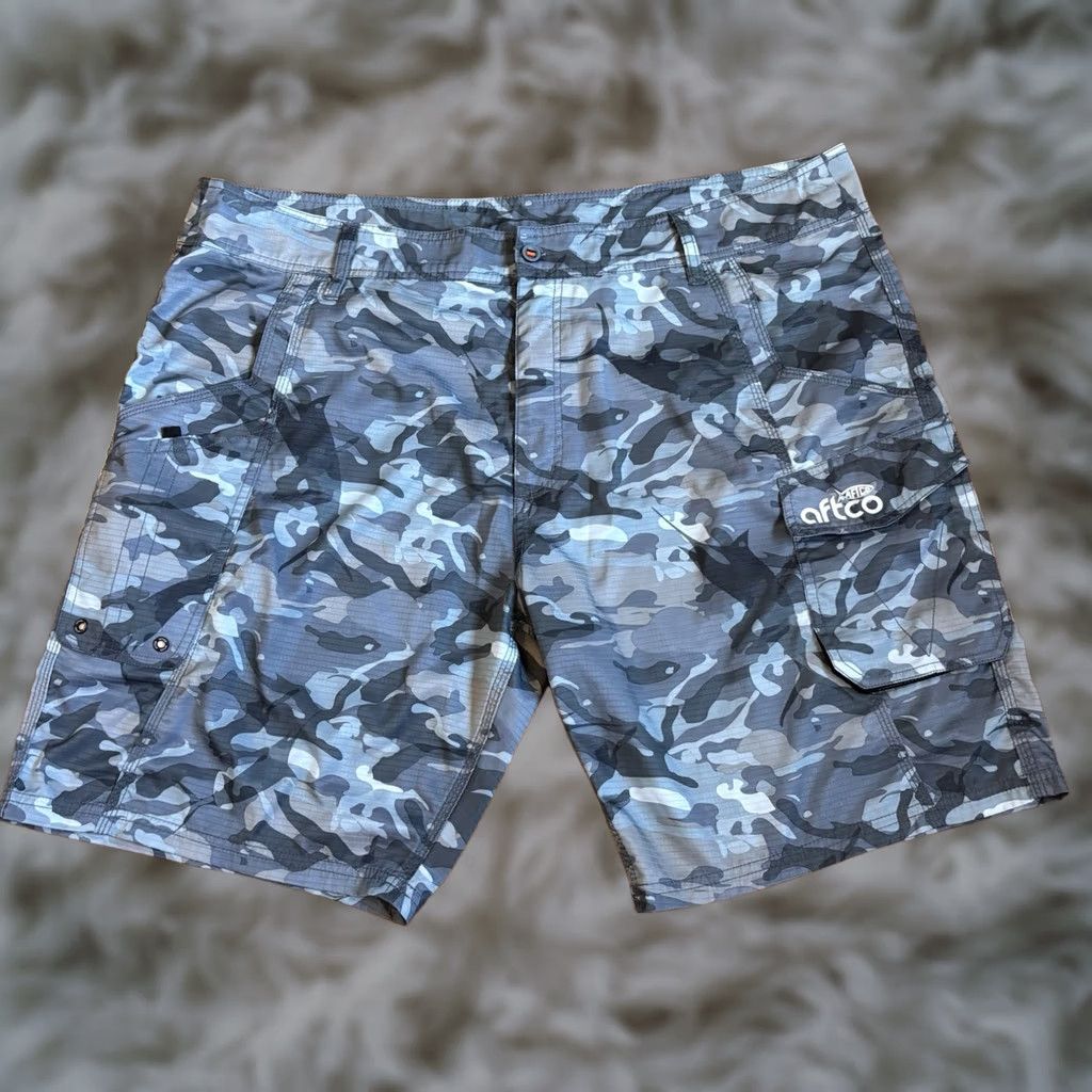 Vintage NWOT AFTCO Cargo Shorts 10" Blue Camo sz 42 Mens Regular Size US 42 / EU 58 - 1 Thumbnail