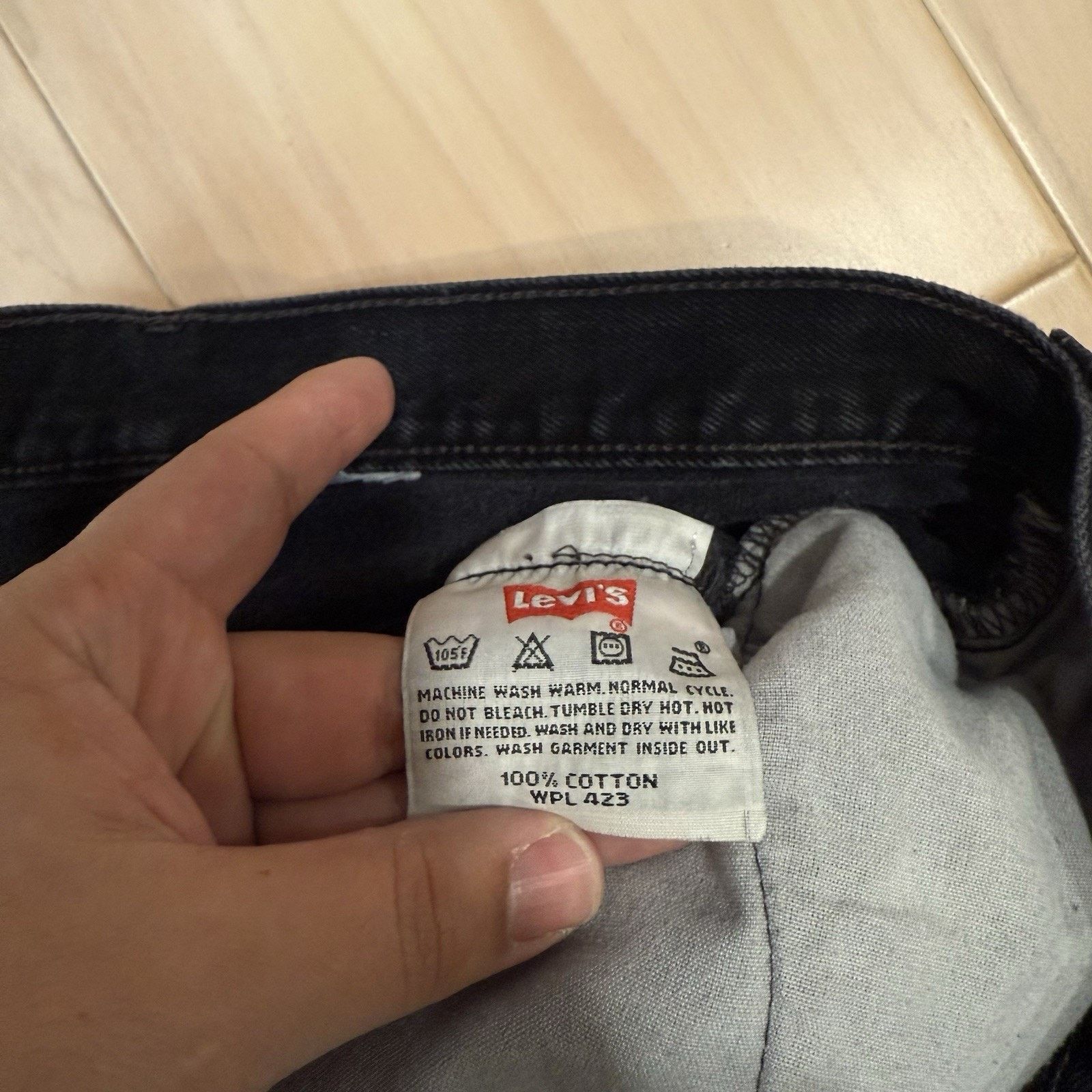 Levi's × Vintage Vintage Levis 501 Jeans 28 Black 90s Straight Leg Workwear Size US 28 / EU 44 - 6 Thumbnail