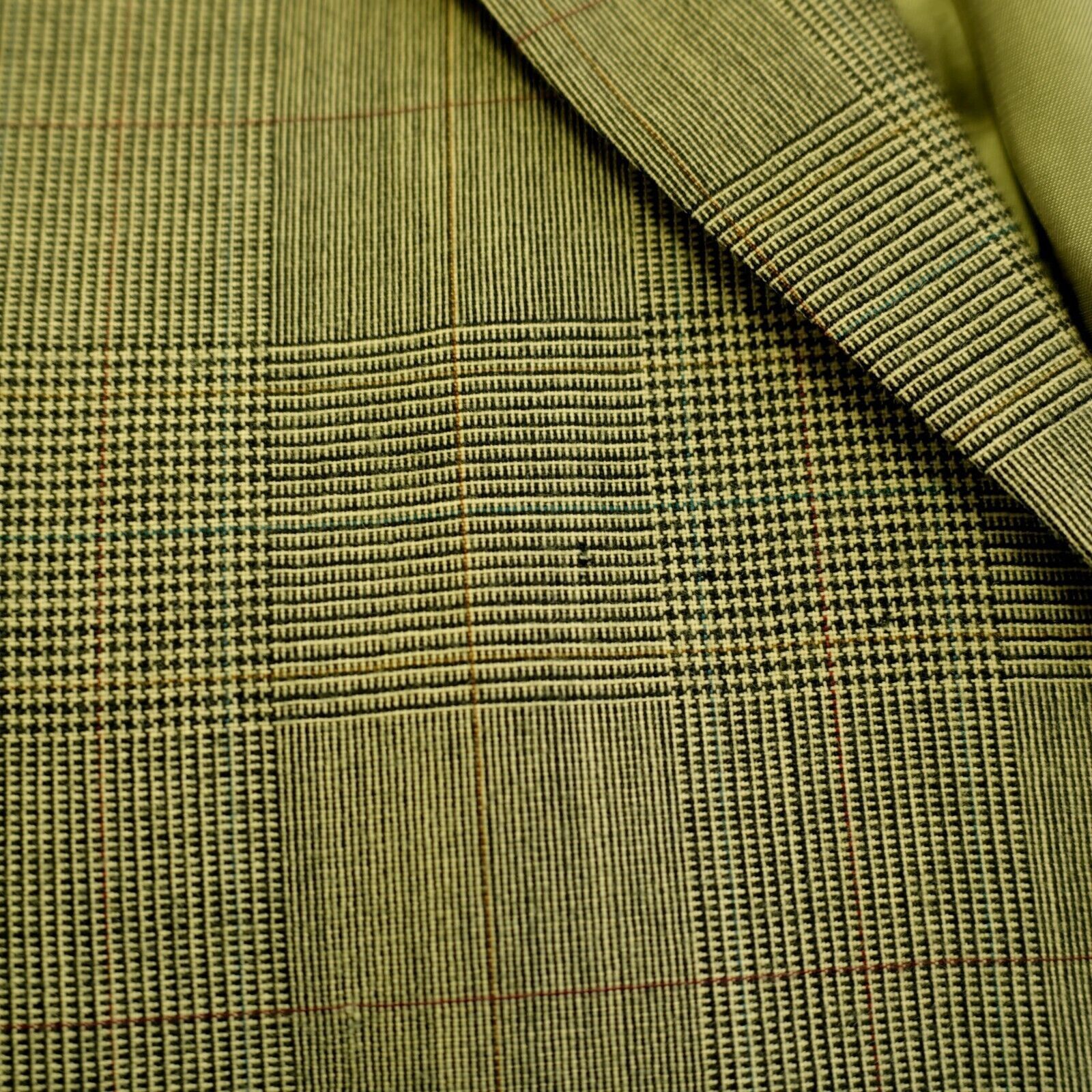 Austin Reed DAMAGED Austin Reed Wool Tan Glen Plaid 2 Button Blazer 42R Size 42R - 16 Thumbnail