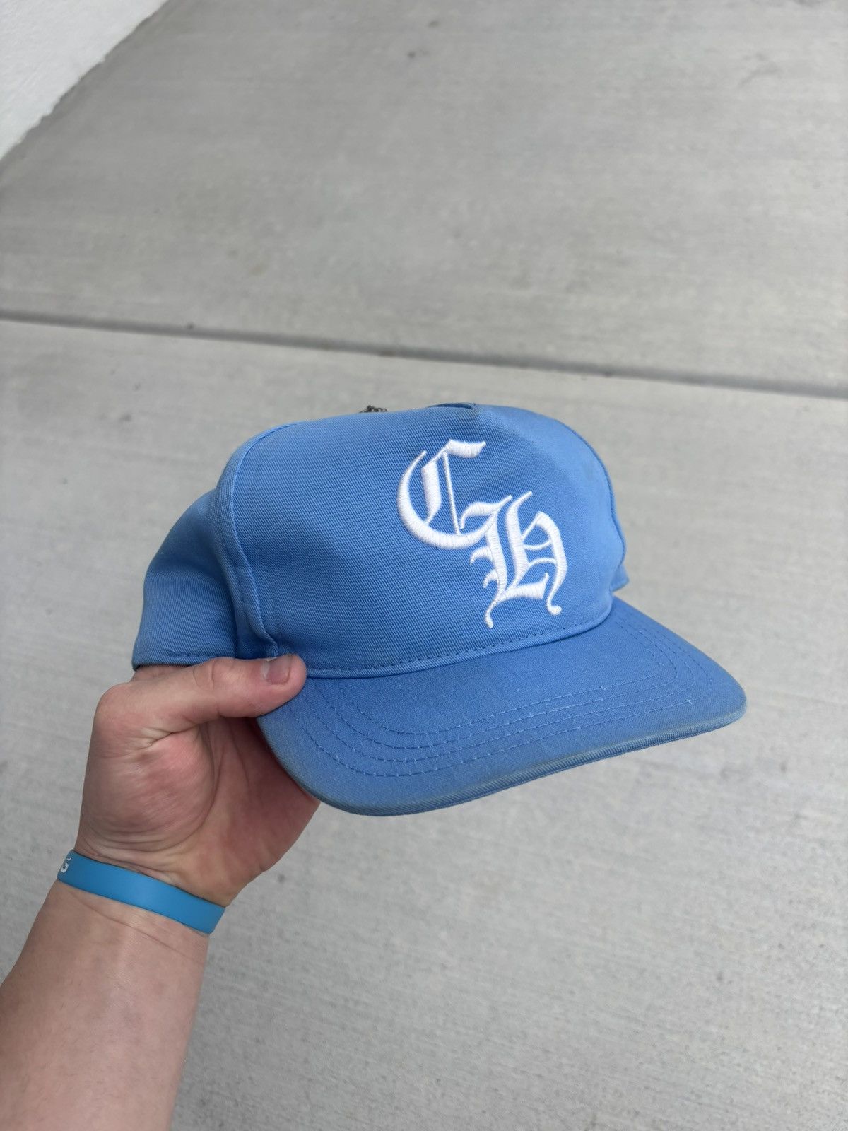 Baby Blue Chrome Hearts Hat worn photos shown