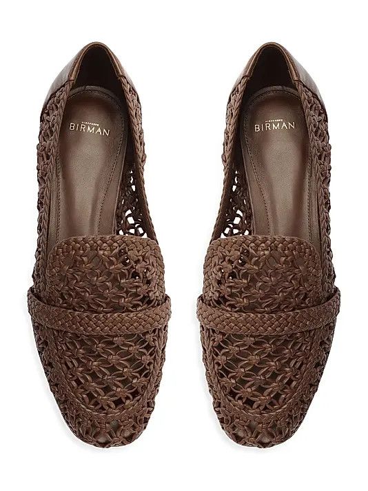 Alexandre Birman os11x1225 Jane Tresse Woven Leather Loafers in Rich Brown Size US 7 / IT 37 - 10 Thumbnail