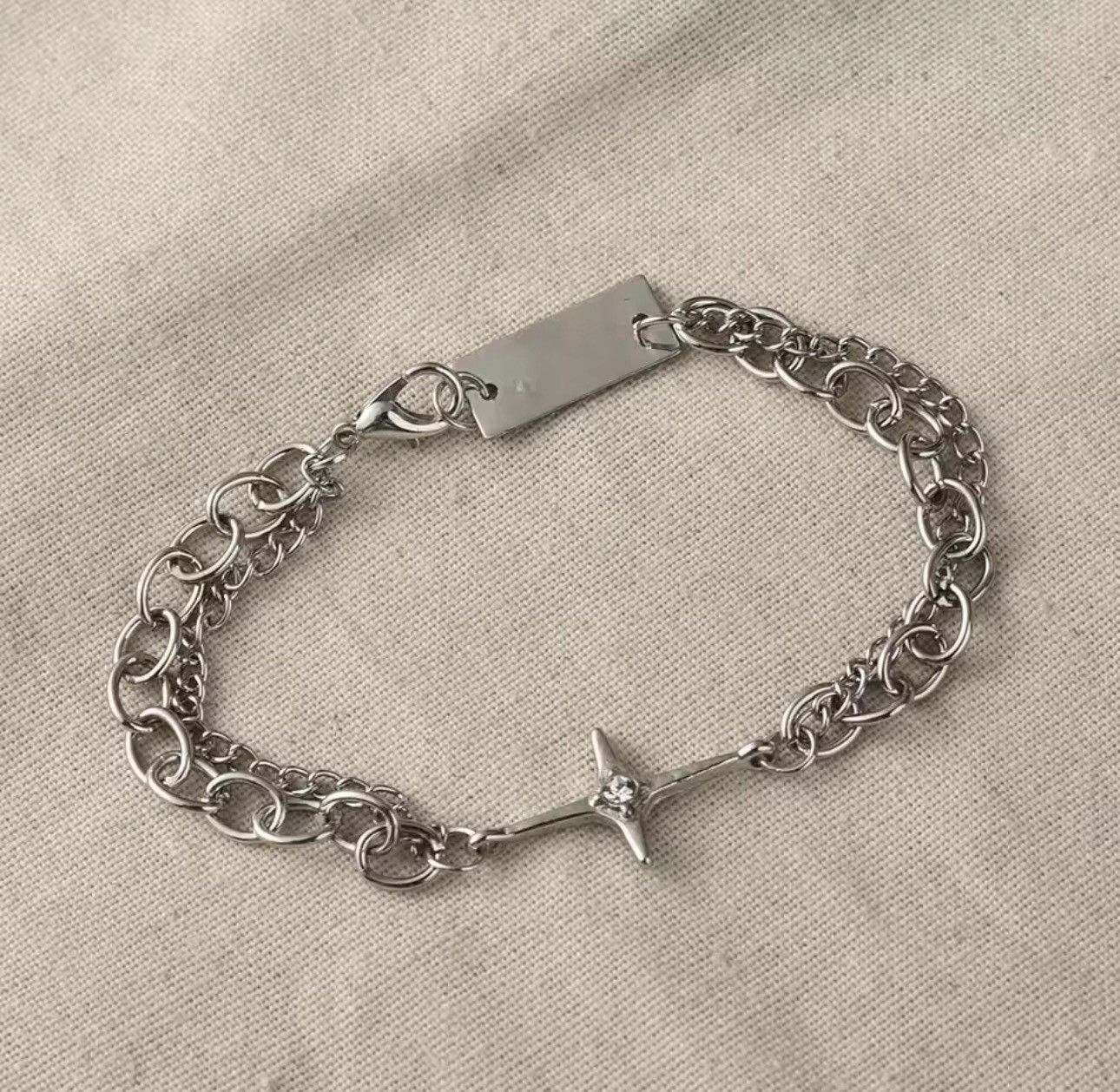 Jewelry Gothic Star Bracelet Silver Vintage Bracelet Y2K Size ONE SIZE - 5 Thumbnail