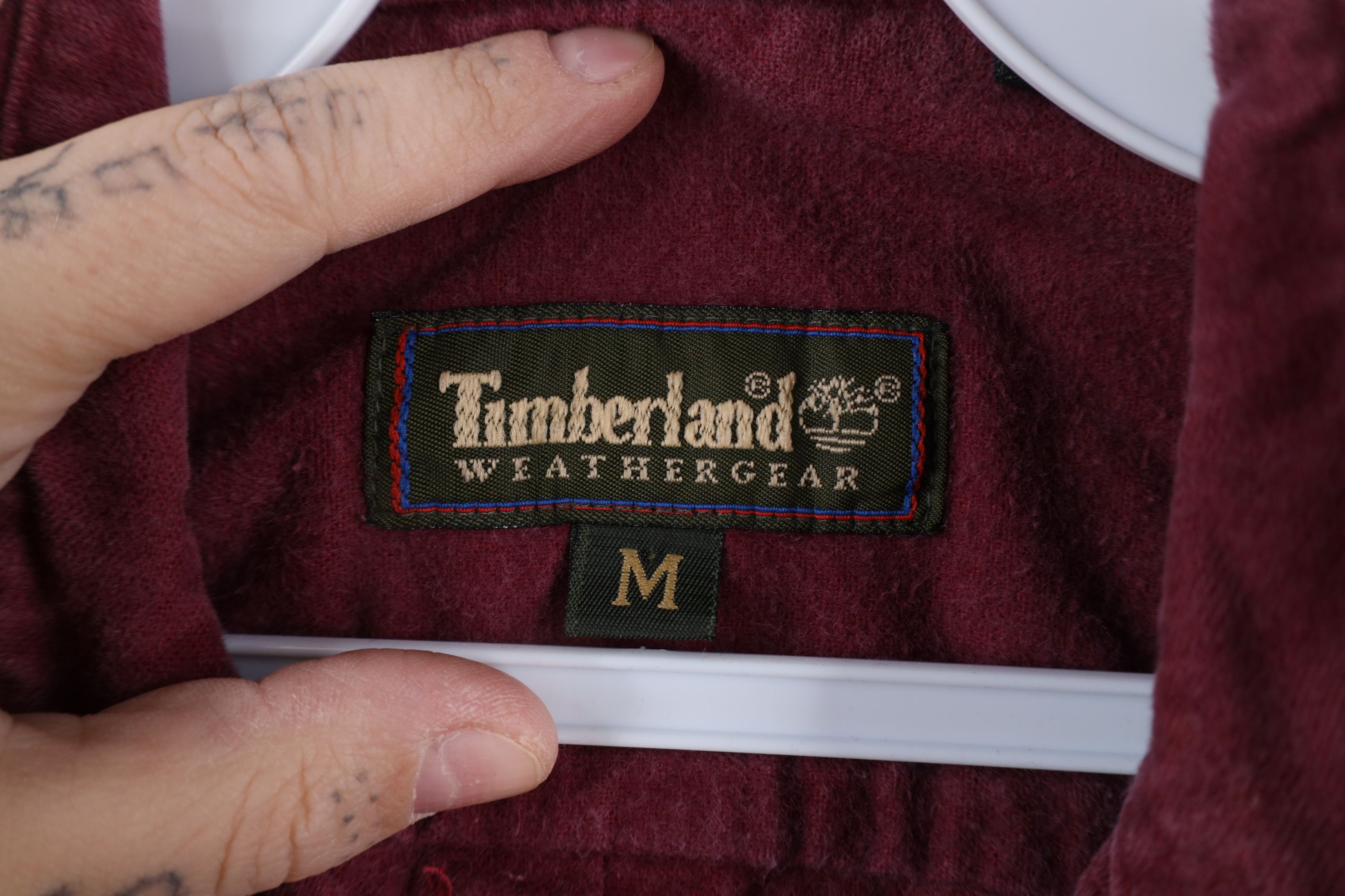 Timberland × Vintage Vintage 90s Timberland Chamois Cloth Button Shirt Red Size US M / EU 48-50 / 2 - 11 Thumbnail