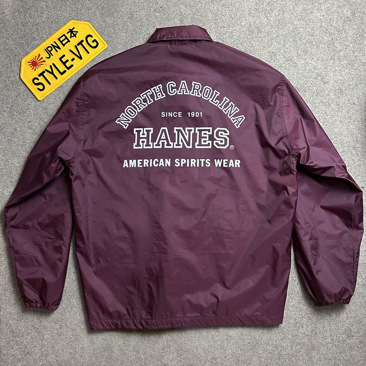 Hanes Hanes Vintage Coach Jacket Maroon Size US L / EU 52-54 / 3 - 2 Thumbnail