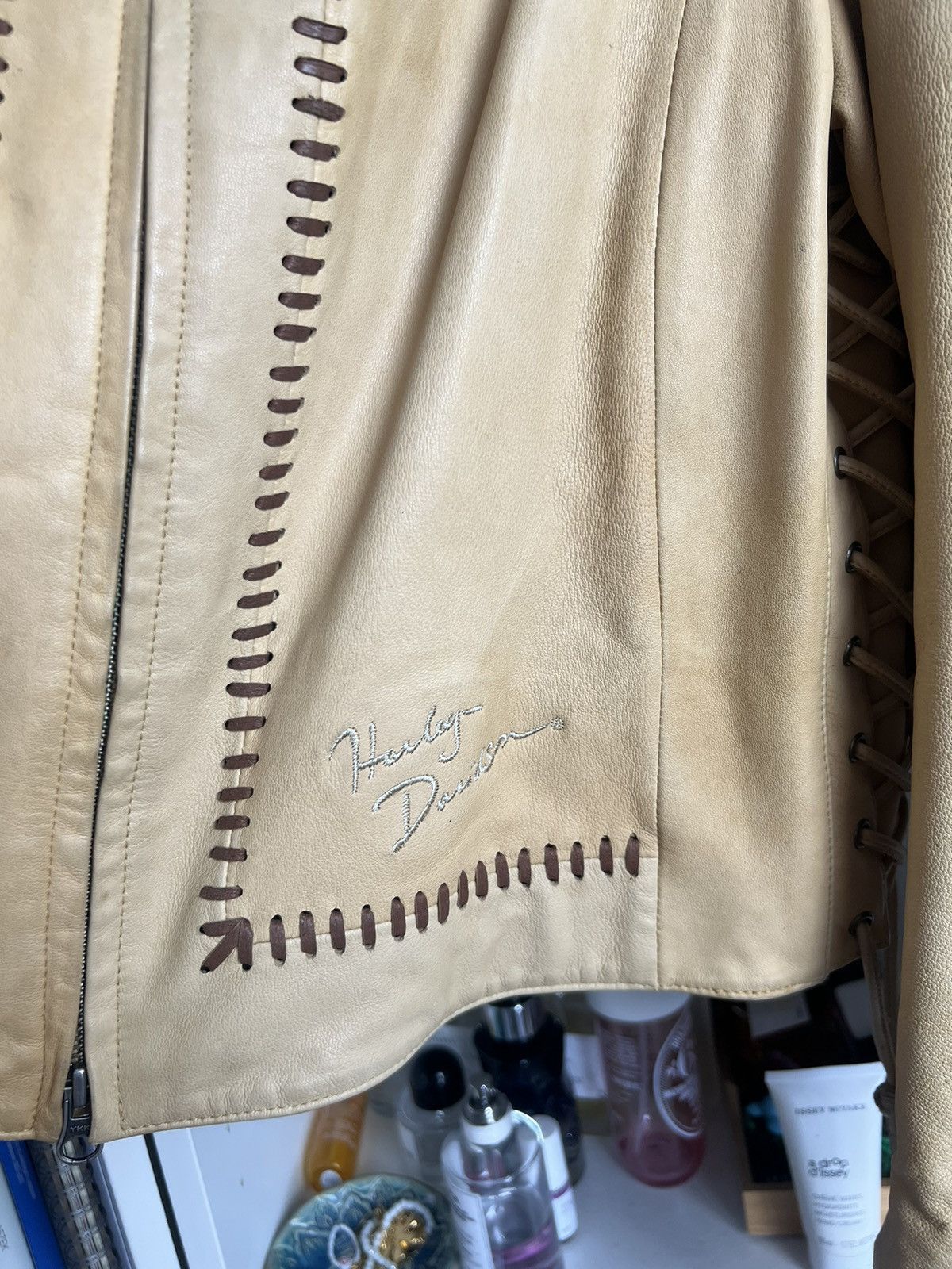 Harley Davidson × Vintage × West Coast Choppers Vintage 90s Harley Davidson big logo leather bomber jacket Size US XL / EU 56 / 4 - 14 Thumbnail