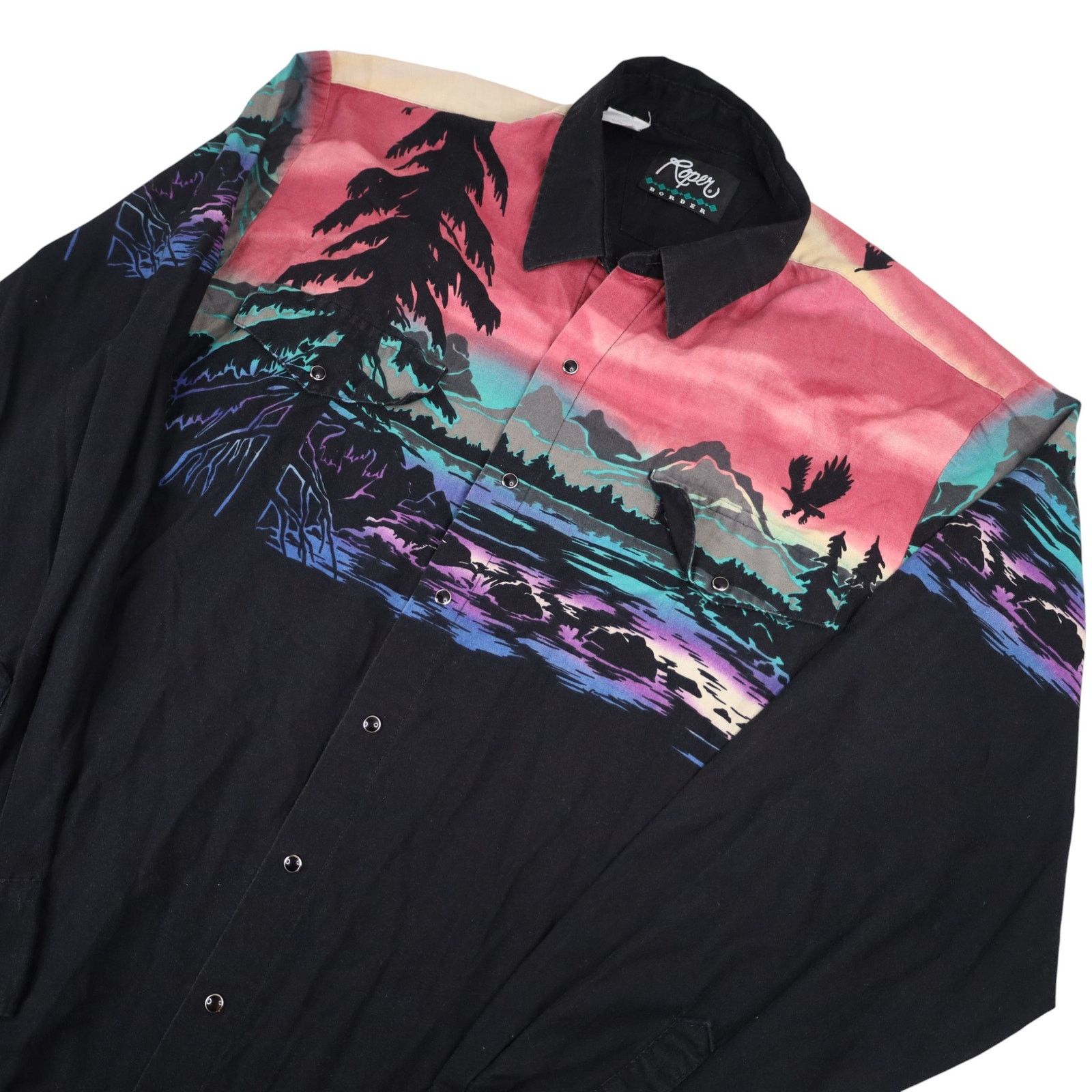 Vintage Vintage Ropers Pastel Nature Scene Button Up Western Shirt Size US XL / EU 56 / 4 - 2 Thumbnail