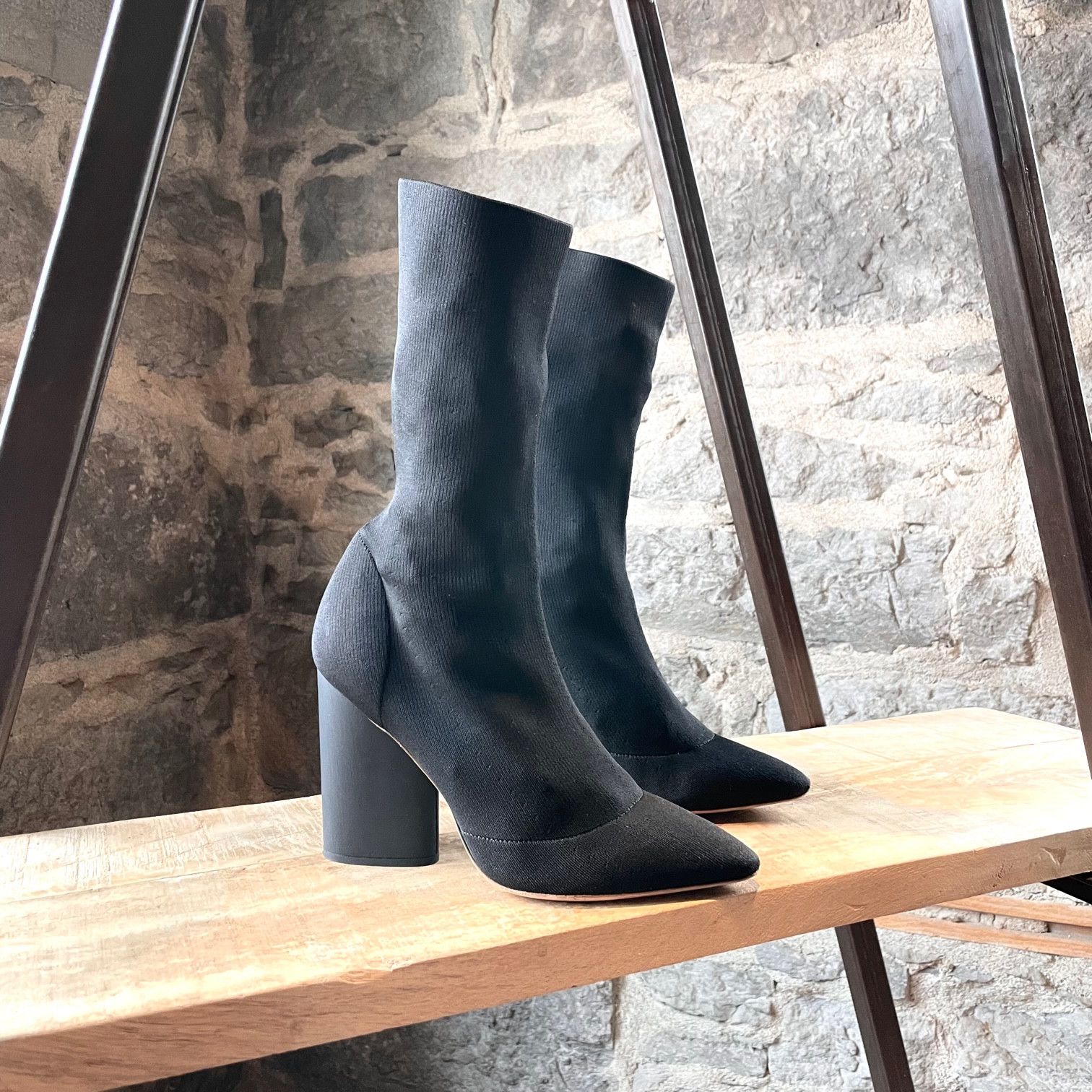Yeezy Yeezy Season 4 Black Sock Heeled Booties Size US 8.5 / IT 38.5 - 1 Thumbnail