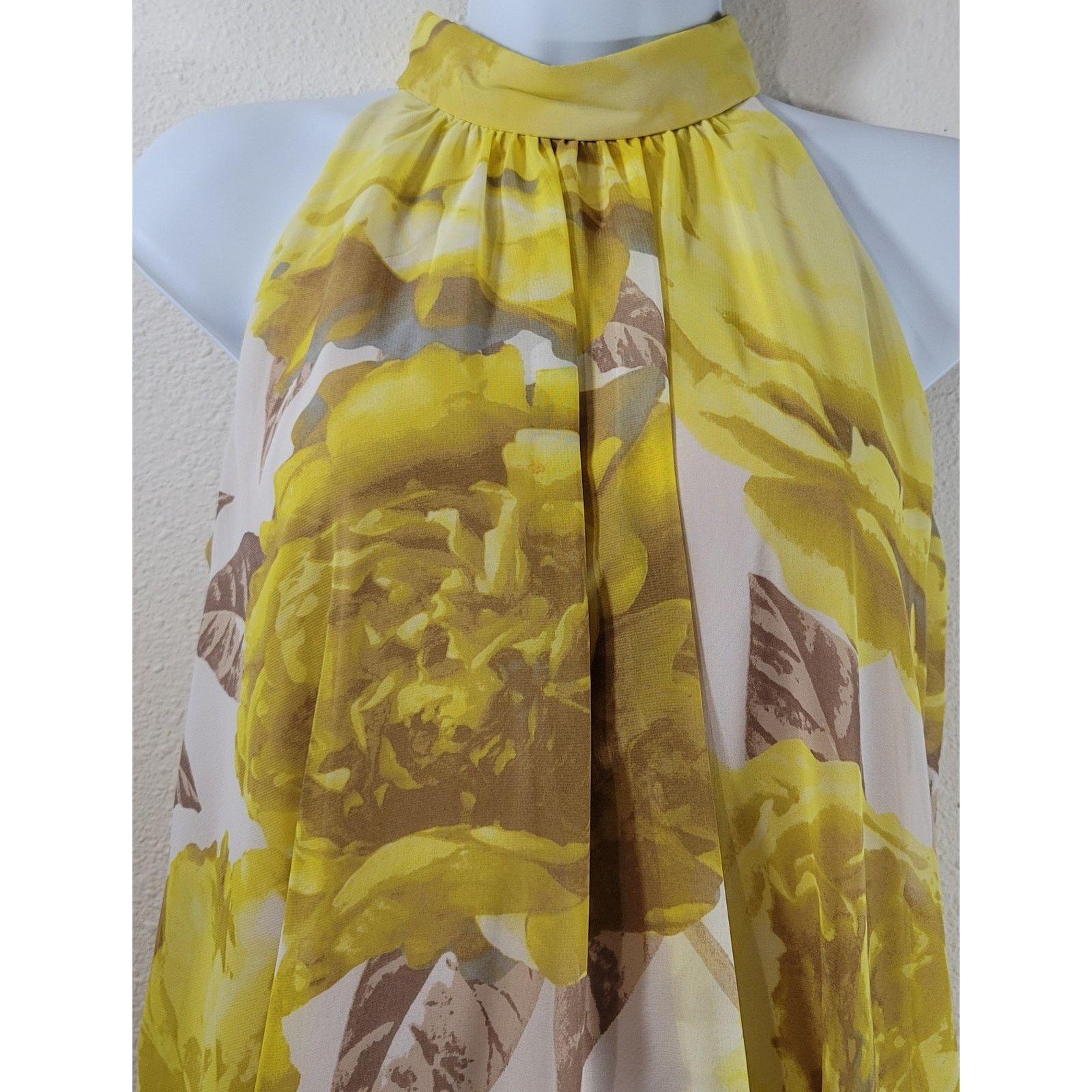 Other Eliza J Yellow Floral Layered Ruffles Halter A Line Dress 4 Size S / US 4 / IT 40 - 5 Thumbnail