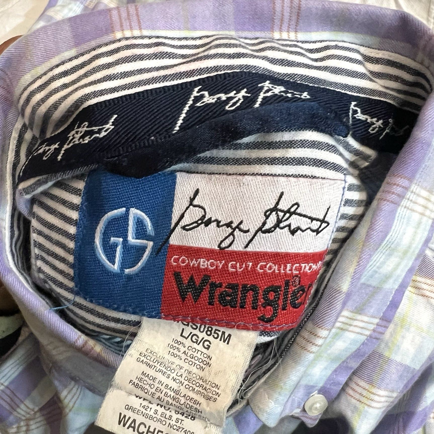 Wrangler VINTAGE Wrangler George Strait Cowboy Cut Button-Up Plaid Shirt Adult Large Purple Casual Workwear Mens Size US L / EU 52-54 / 3 - 7 Thumbnail