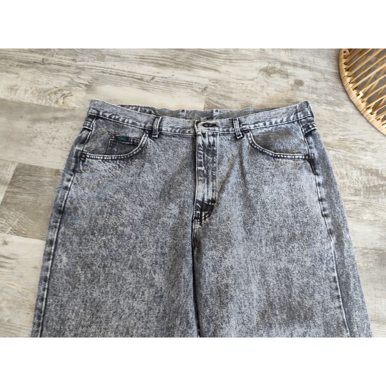 Wrangler VINTAGE Wrangler Jeans Men’s 42x30 Acid Wash Black Cotton Straight Fit Union Made USA Size US 42 / EU 58 - 5 Thumbnail