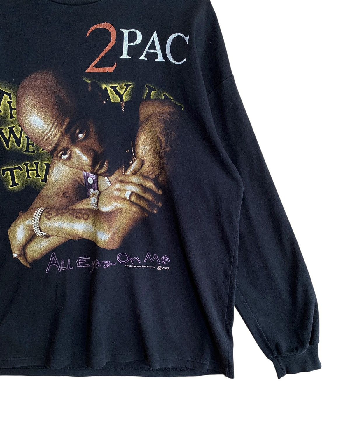 Band Tees Very Rare Vintage Rapper Hiphop 2pac Shakur T-shirt 1998s Size US XL / EU 56 / 4 - 5 Thumbnail