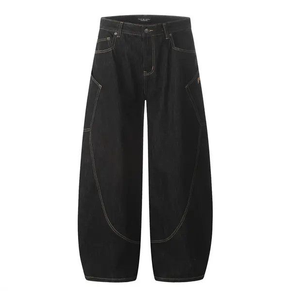 Japanese Brand VIBE Men's cargo patchwork wide-leg scimitar jeans Size US 34 / EU 50 - 1 Thumbnail