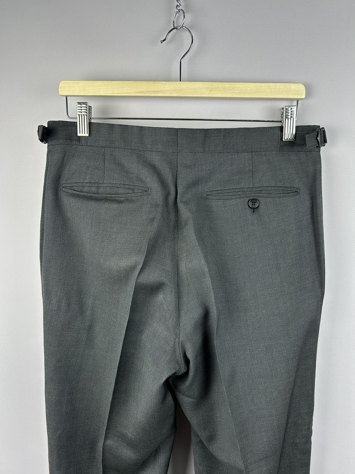 Designer × Ede & Ravenscroft Ede and Ravenscroft Flat Front Grey Pants 100% Wool W31 L32 Size US 31 - 5 Thumbnail