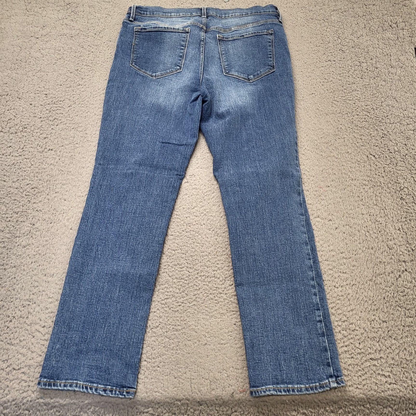 Old Navy Old Navy Jeans Women's Size 12 Blue Distressed Mid Rise Straight Leg Denim 5-Pocket N/A? Not allowed. Size 34" / US 12 / IT 48 - 2 Thumbnail