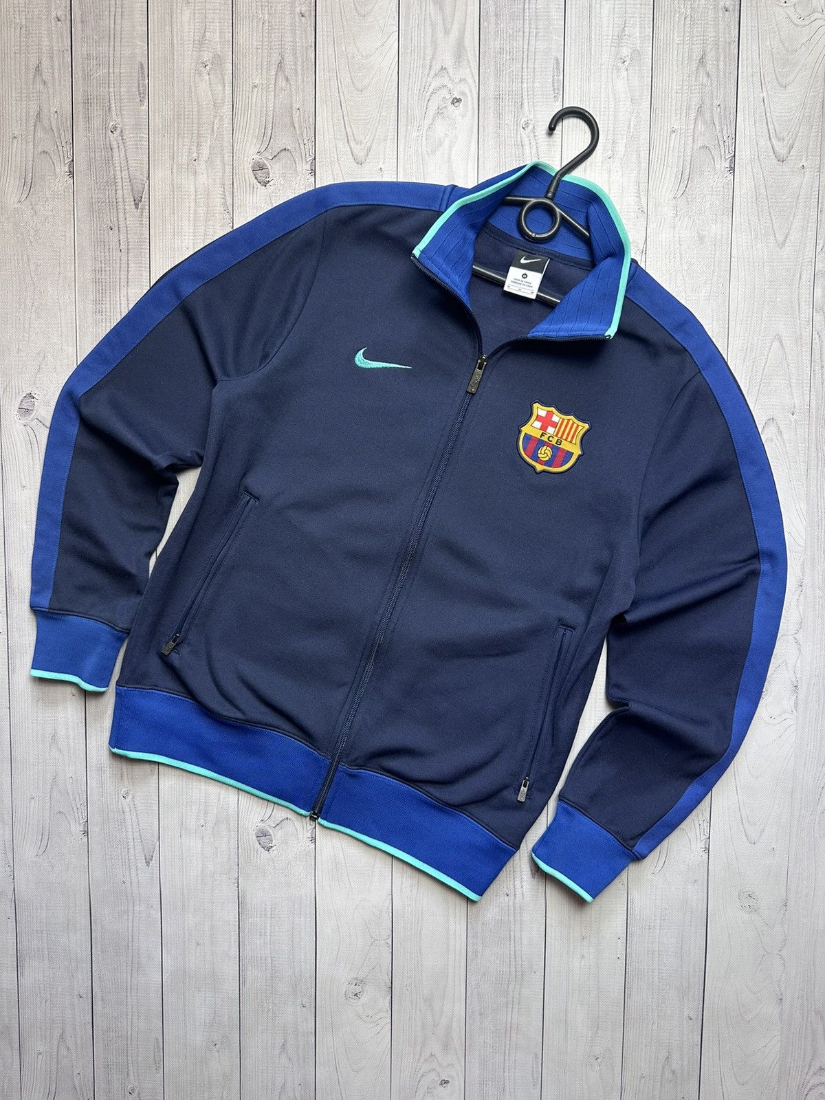 Nike × Vintage Vintage Nike Barcelona soccer track jacket size M Size US M / EU 48-50 / 2 - 1 Thumbnail
