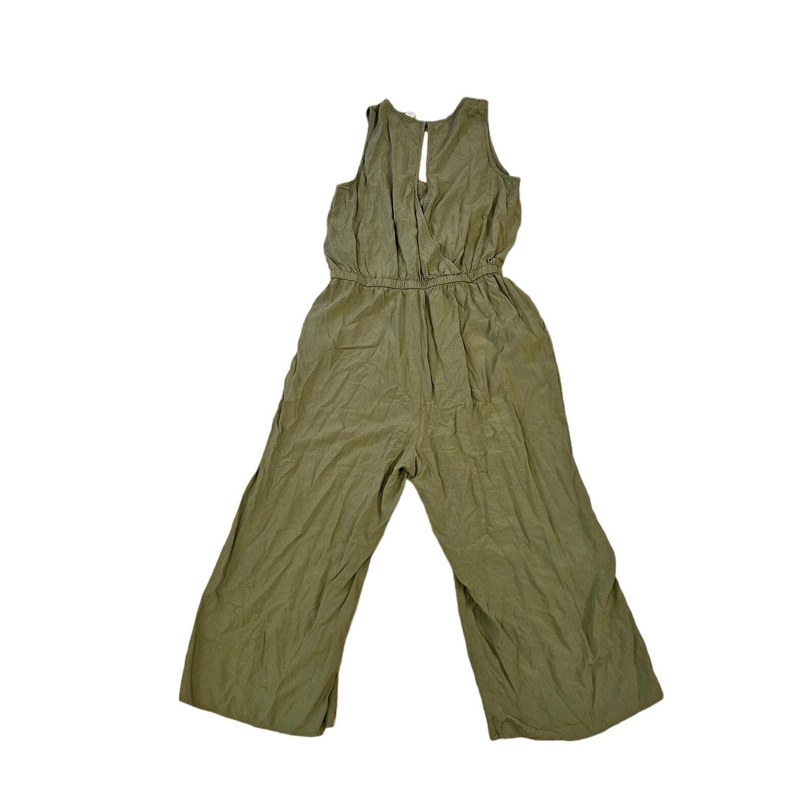 Designer Old Navy Olive Green Sleeveless Jumpsuit Size Medium Size 32" / US 10 / IT 46 - 3 Thumbnail