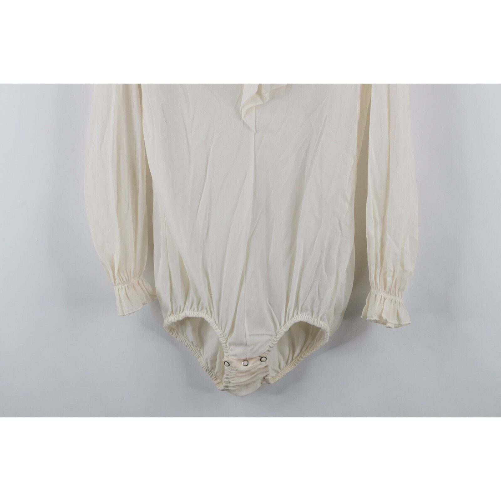Vintage Vintage 60s 70s Sheer Snap Crotch Ruffled Romper Suit Size XL / US 12-14 / IT 48-50 - 3 Thumbnail