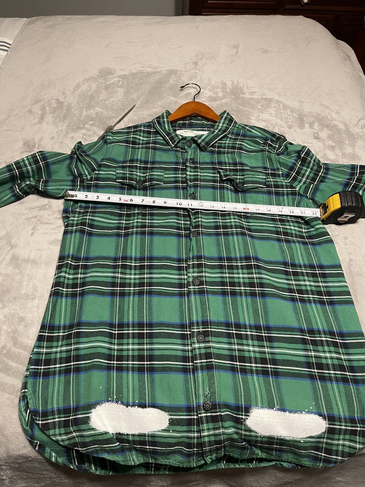 Off-White × Virgil Abloh OFF-WHITE C/O VIRGIL ABLOH GREEN PLAID SPRAY FLANNEL SIZE XL Size US XL / EU 56 / 4 - 13 Thumbnail