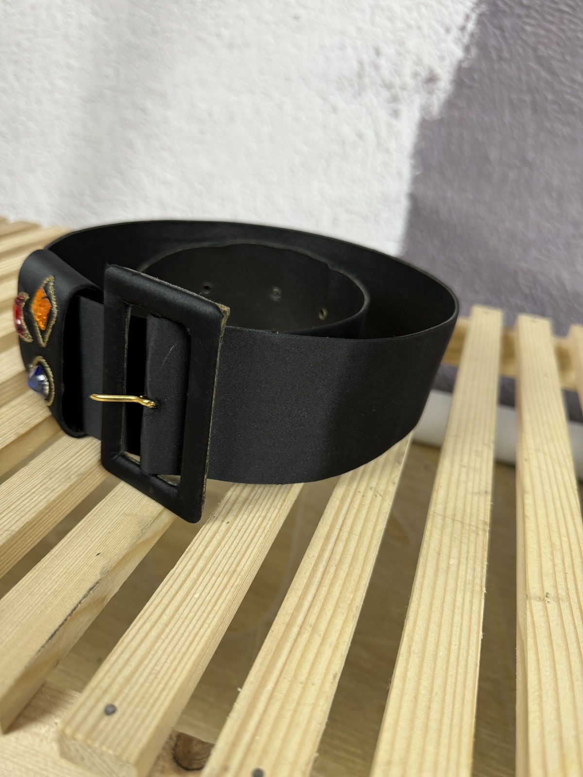 Kenzo Kenzo Studio vintage 80s wide belt leather gemstones Size ONE SIZE - 5 Thumbnail