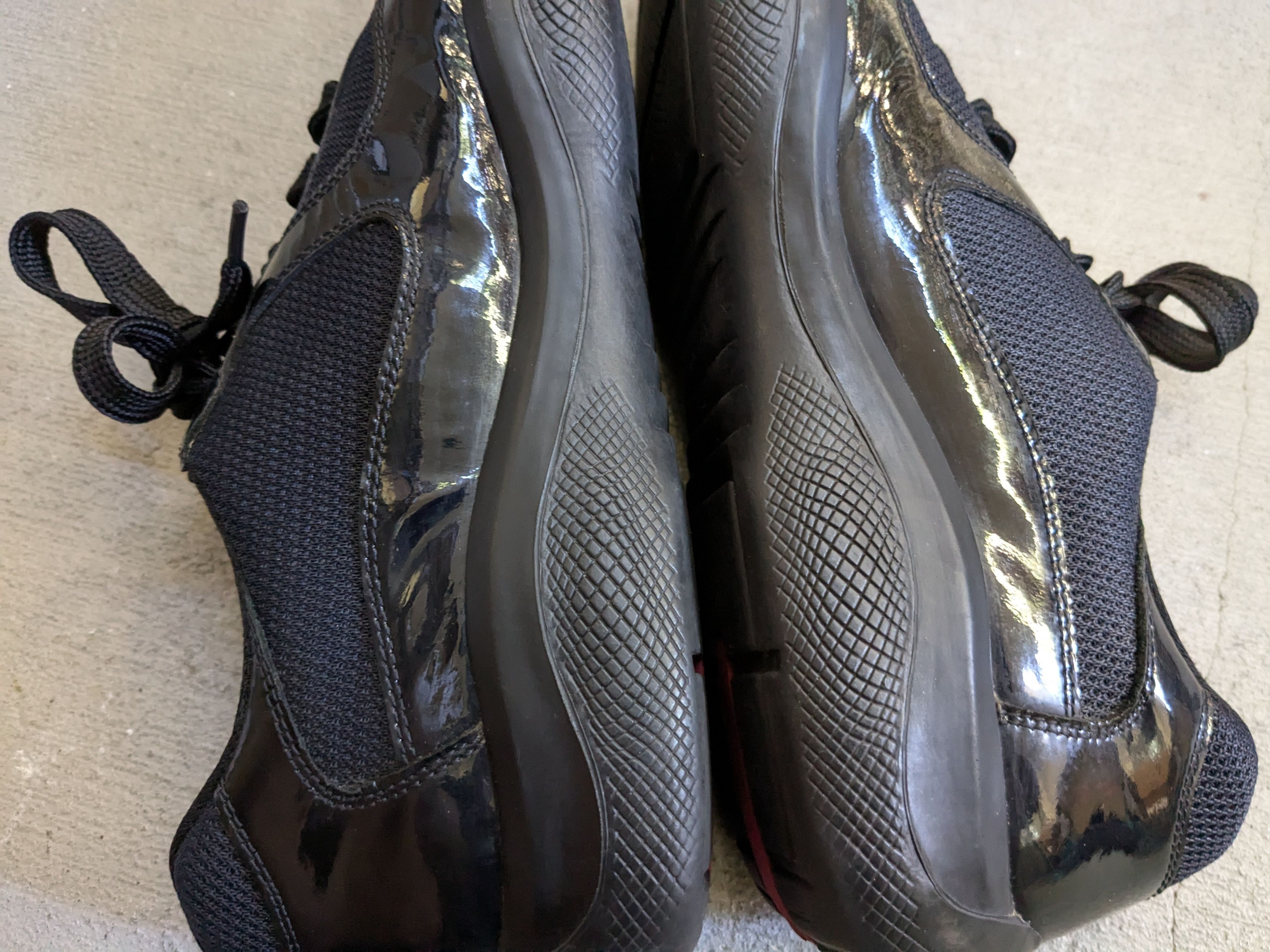 Prada Prada America's Cup Black Patent Leather Red 11.5 Low Tops Size US 11.5 / EU 44-45 - 7 Thumbnail