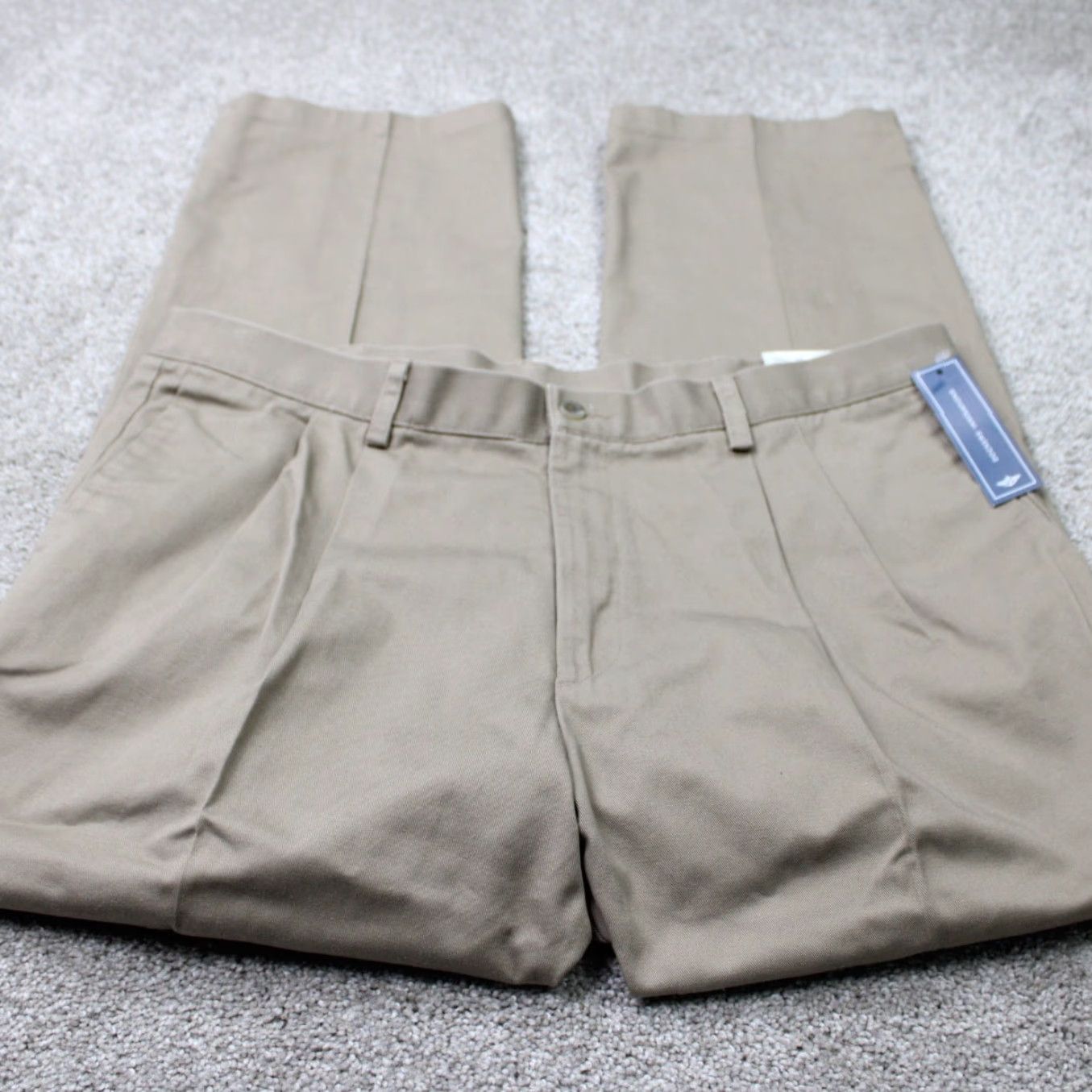 Dockers DOCKERS Signature Khaki Chino Pants Mens 38 x 29 Beige Classic Fit Flat Front Front Zip Button Pockets Stretch Size US 38 / EU 54 - 2 Thumbnail