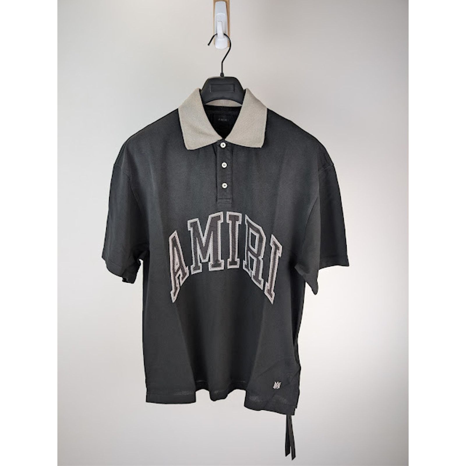 Amiri o1rshd1 Vintage Oversized Short-Sleeved Polo Shirt in Black Size US XL / EU 56 / 4 - 2 Thumbnail