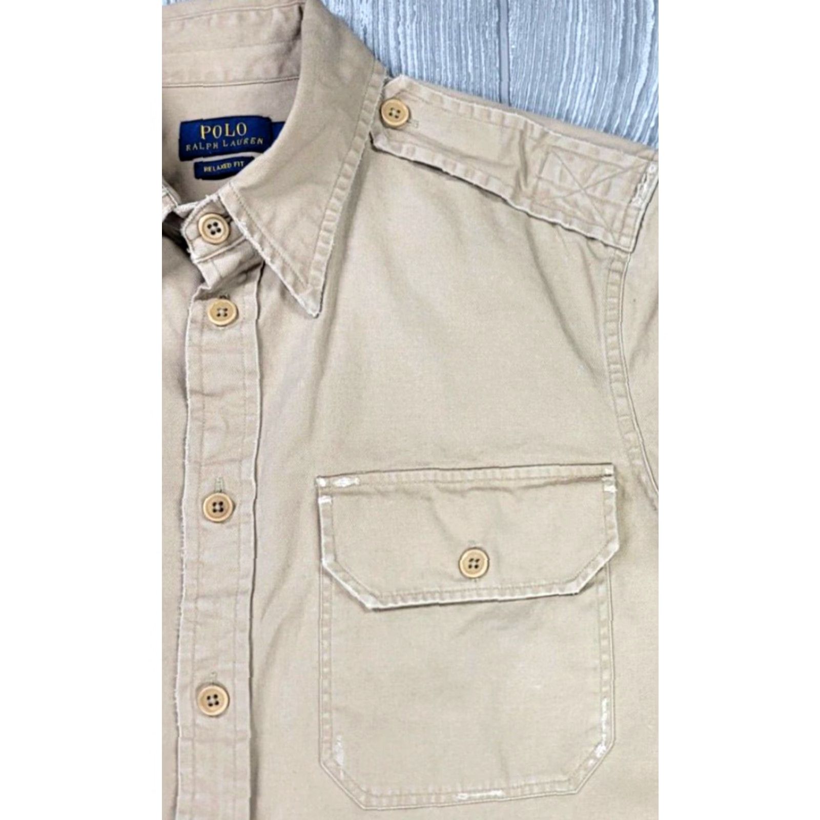 Polo Ralph Lauren Polo Ralph Lauren Womens Military Surplus Twill Beige Button Up Shirt 6 Type K-1 Size M / US 6-8 / IT 42-44 - 3 Thumbnail