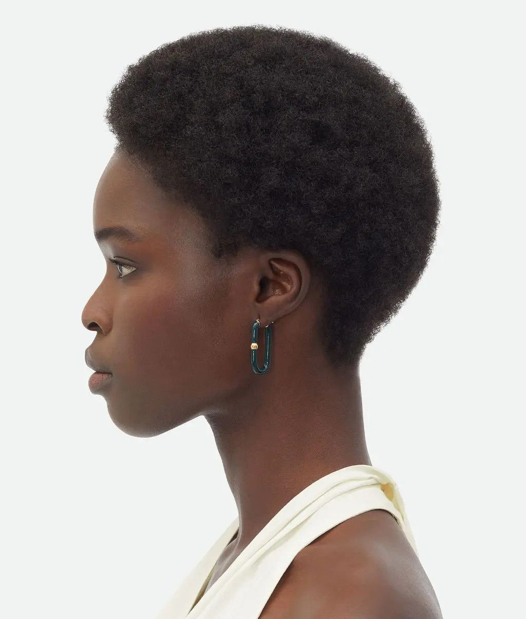 Bottega Veneta o1n1vont0425 Size: OS / Chain Hoop Earrings in Dark Green Size ONE SIZE - 3 Thumbnail