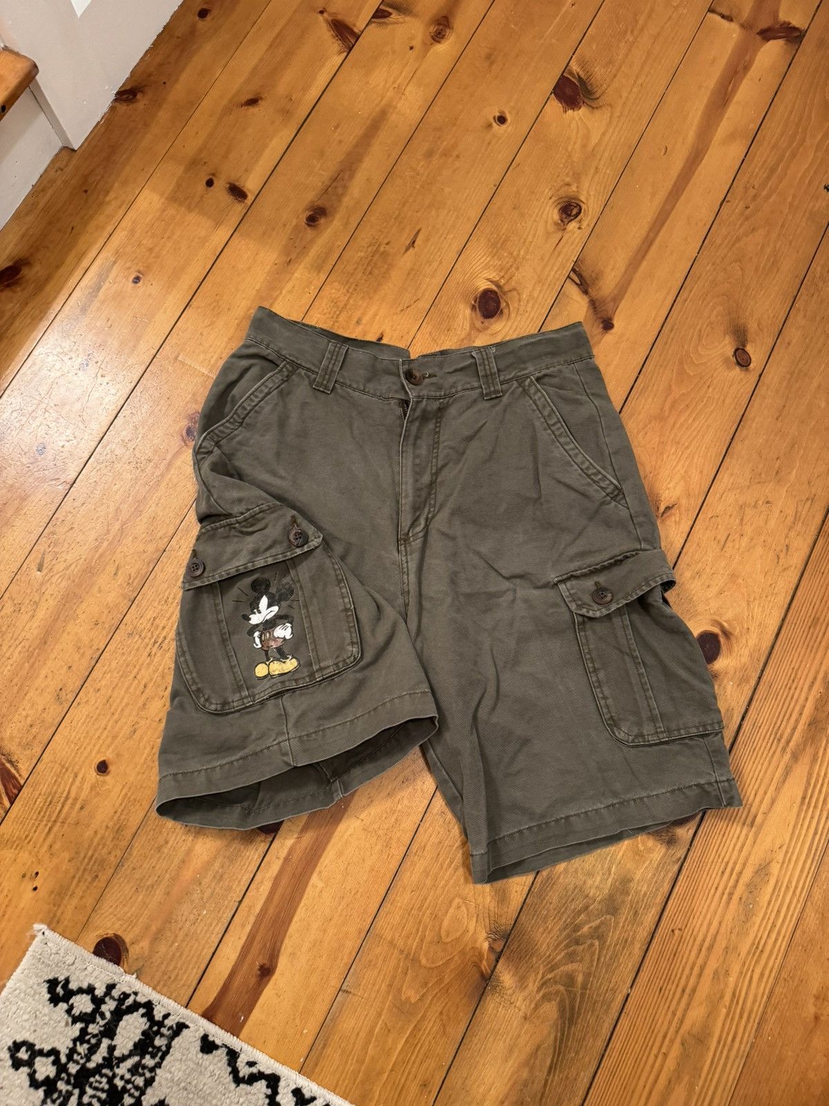 Disney Khaki/Brown/Green Disney Mickey Mouse Shorts. Tagged 32 Size US 32 / EU 48 - 2 Thumbnail