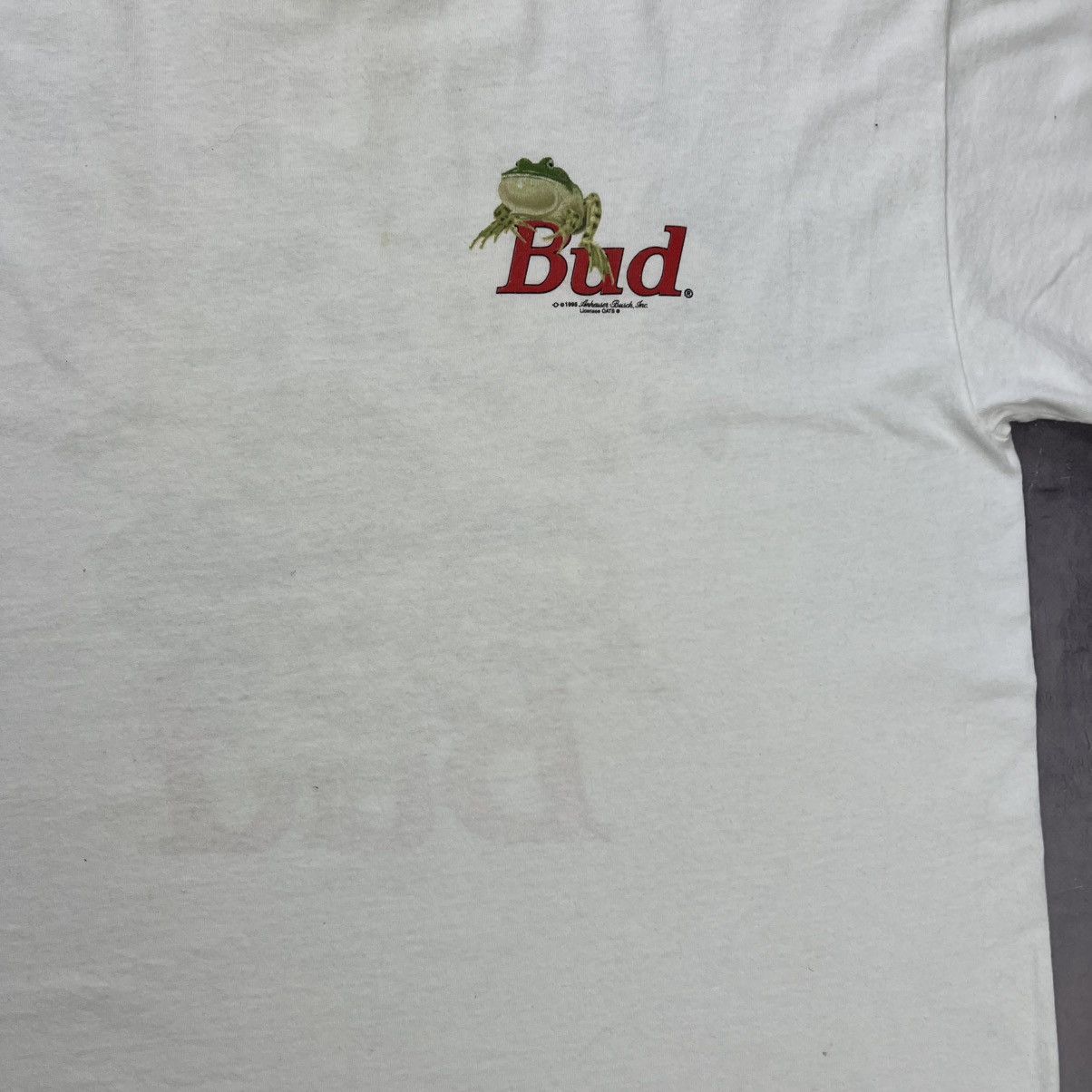 Budweiser Rare! Budweiser Frog Big Logo Tee 90s Single Stitch Vintage Size US XL / EU 56 / 4 - 23 Thumbnail