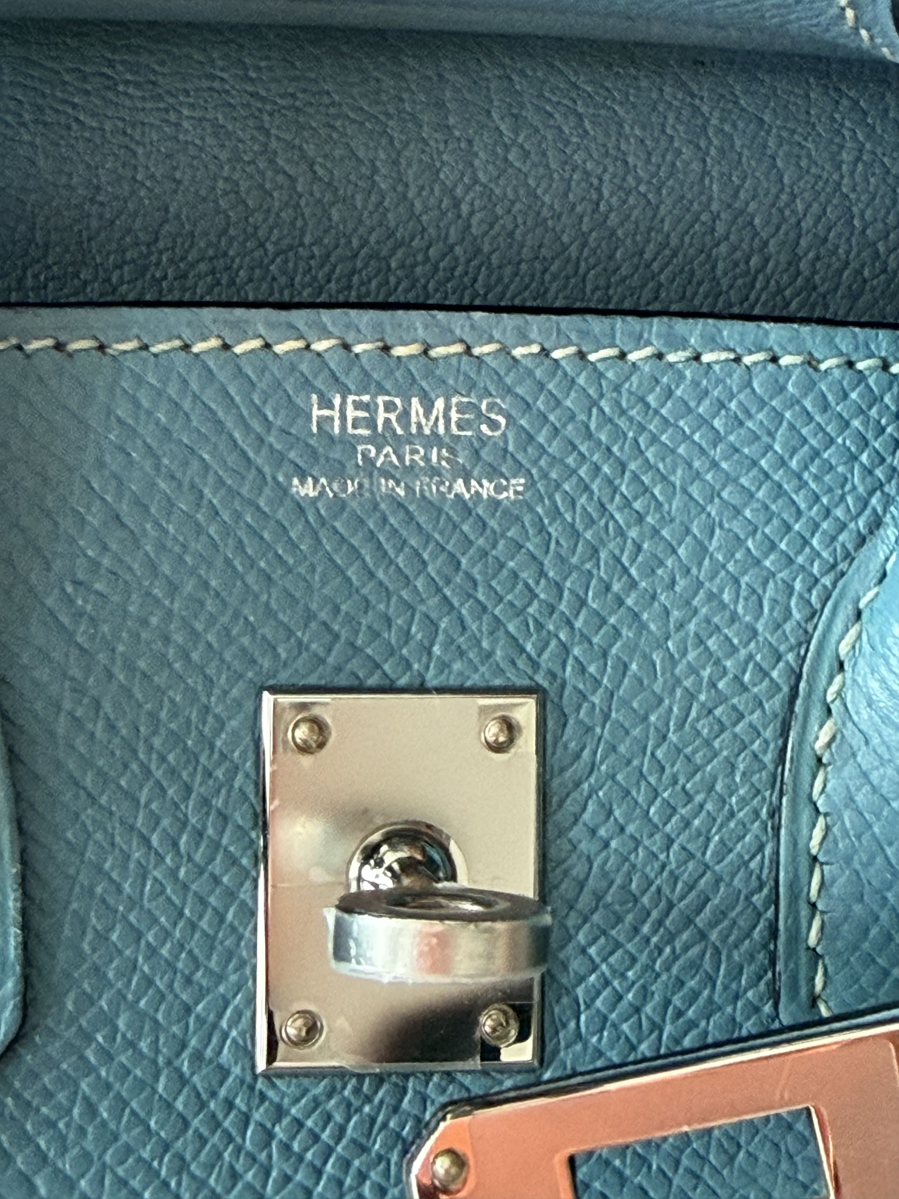 Hermes Hermes Blue Jean Epsom & Palladium Hardware Birkin 25 Size ONE SIZE - 7 Thumbnail