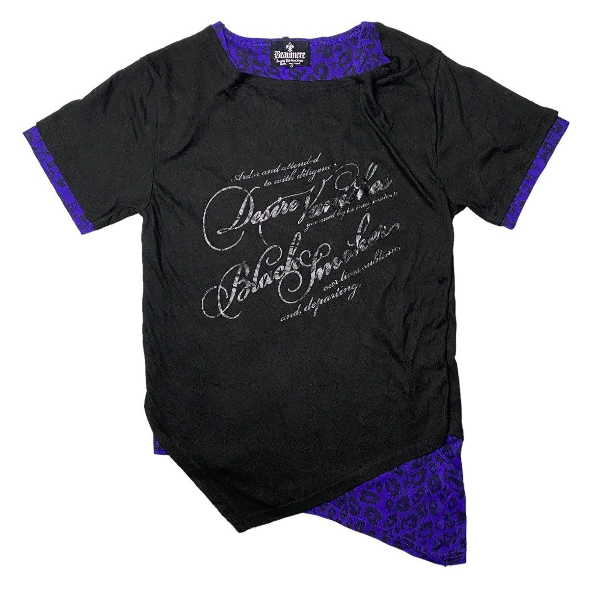 If Six Was Nine 2000's Beaumere Double Layer Asymetric Poem Shirt Size US S / EU 44-46 / 1 - 1 Thumbnail