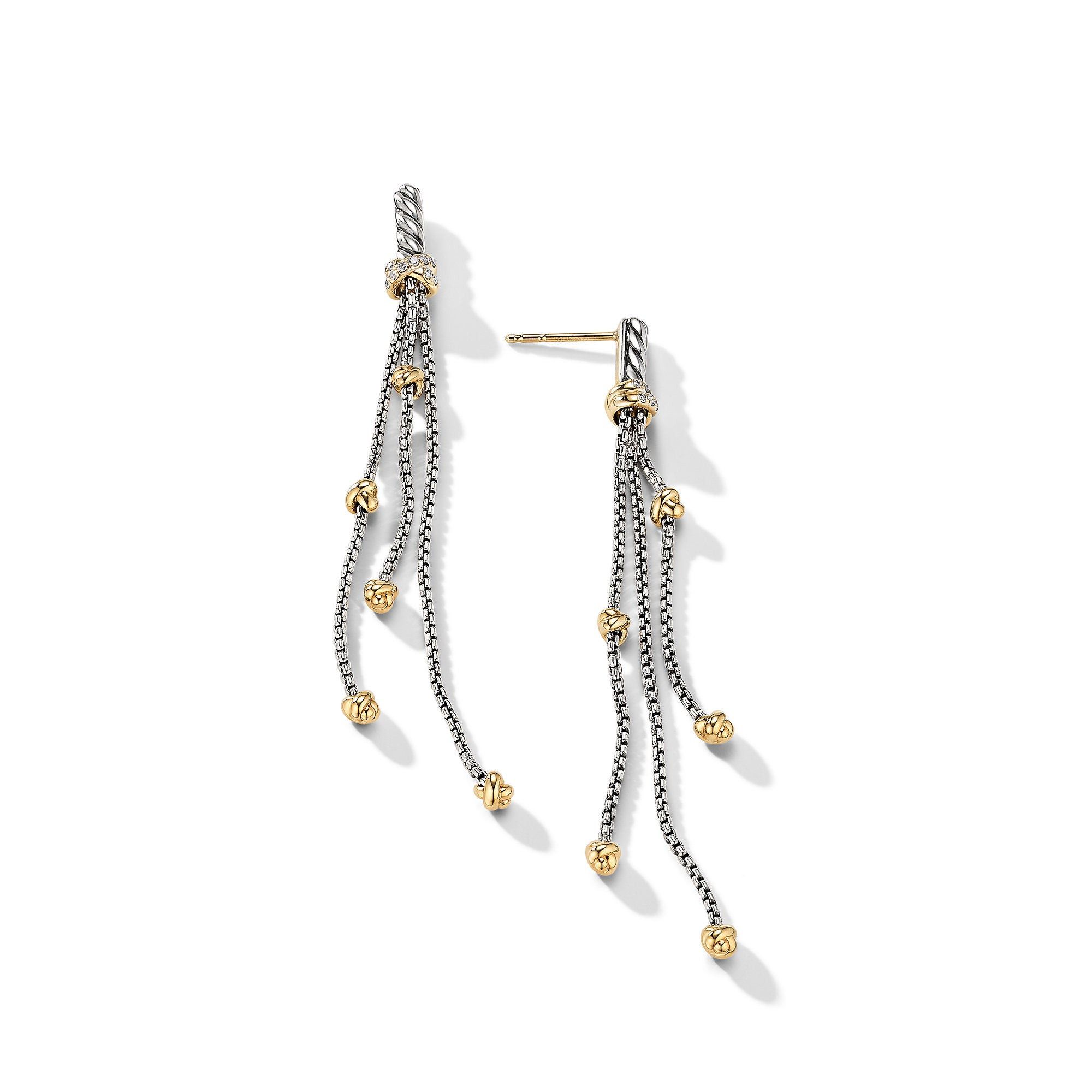 David Yurman o1w1db10525 E16503D Earrings in Silver 18K Gold & Diamond Size ONE SIZE - 2 Thumbnail