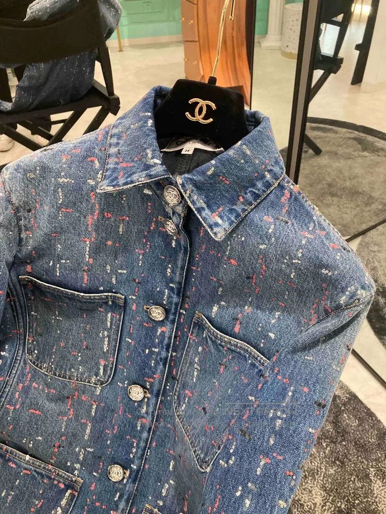 Chanel Chanel 23 Chanel denim sequined four-pocket jacket Size XS / US 0-2 / IT 36-38 - 5 Thumbnail