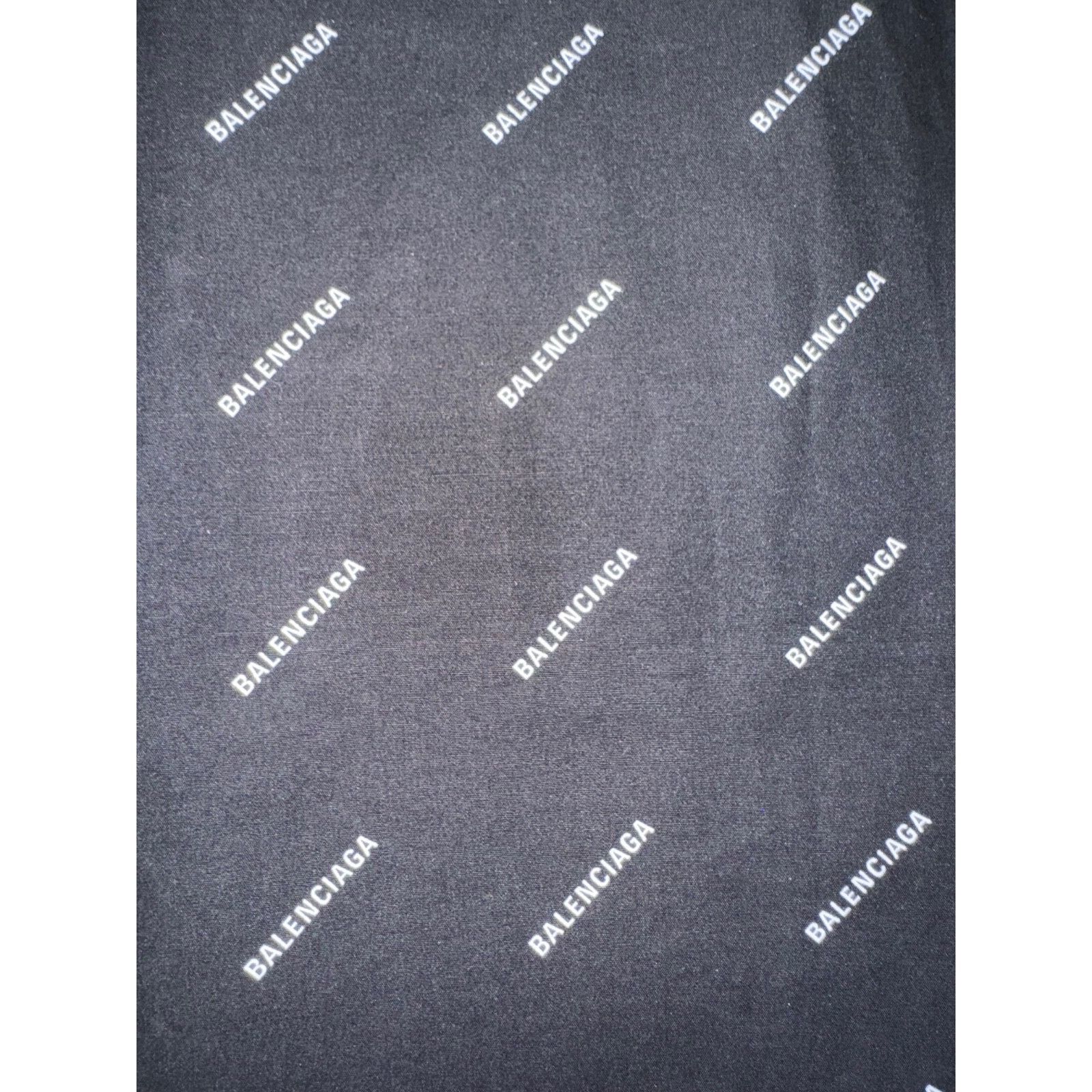 Balenciaga Balenciaga Black White All Over Logo Long Sleeve Button Up Size US M / EU 48-50 / 2 - 9 Thumbnail