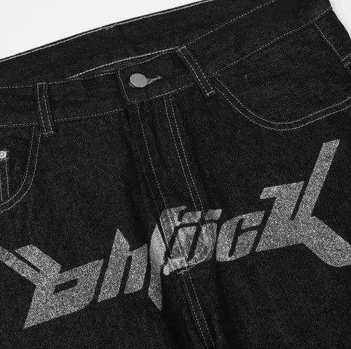 VIBE Street hip hop letter print straight jeans Size US 32 / EU 48 - 8 Thumbnail