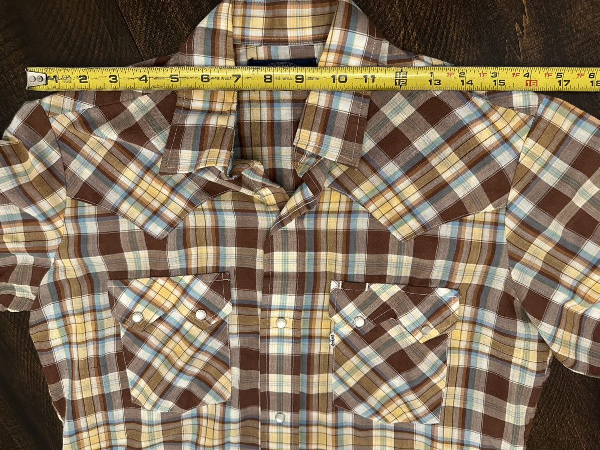 Levi's VTG Levis Pearl Snap Big E Western Plaid Sawtooth Mens Sz M Size US M / EU 48-50 / 2 - 8 Thumbnail