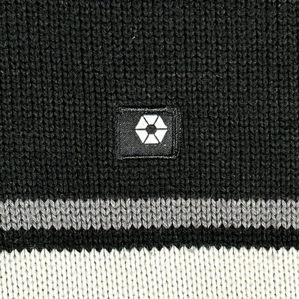 Southpole VINTAGE Southpole Sweater Shirt Black White Gray Striped Inlay Ribbed Y2K Adult MEDIUM Mens Size US M / EU 48-50 / 2 - 4 Thumbnail