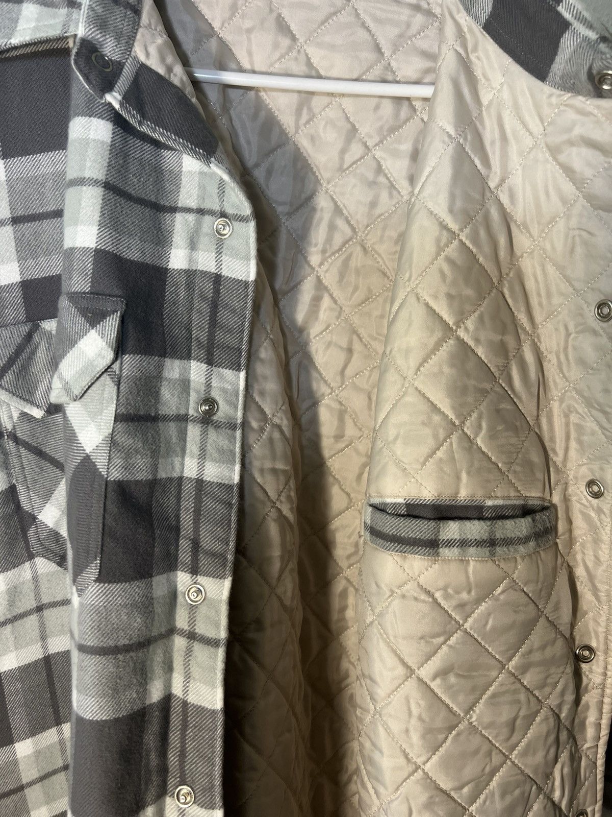 JJJJound Jjjjound Quilted Plaid Jacket Gray and White Size US L / EU 52-54 / 3 - 5 Thumbnail