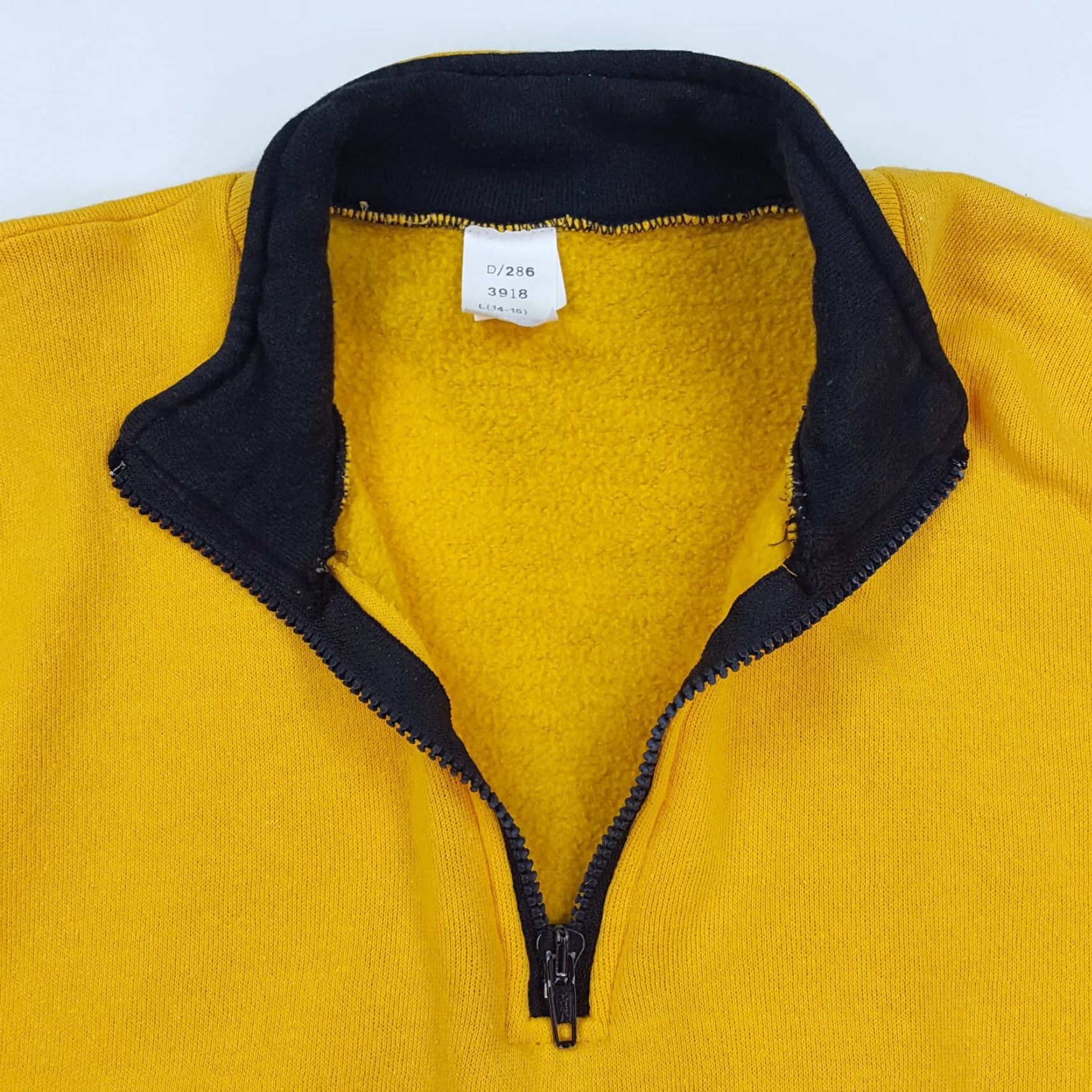 Tultex VINTAGE Tultex USA Size M Yellow Black Zip Crewneck Sweatshirt Size US M / EU 48-50 / 2 - 5 Thumbnail